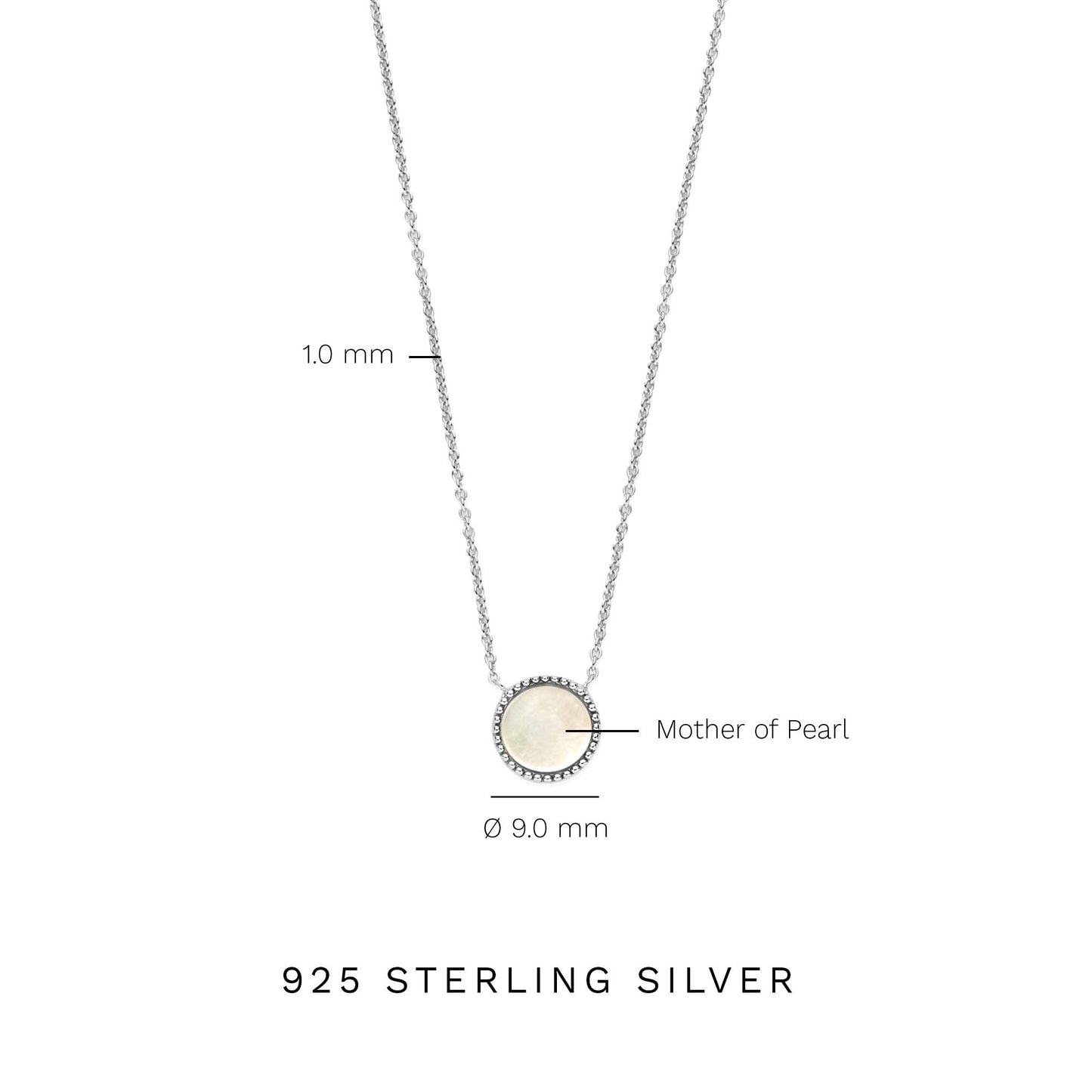 Brioso Cortona Dara 925 sterling silver necklace with mother of pearl - Parte di Me