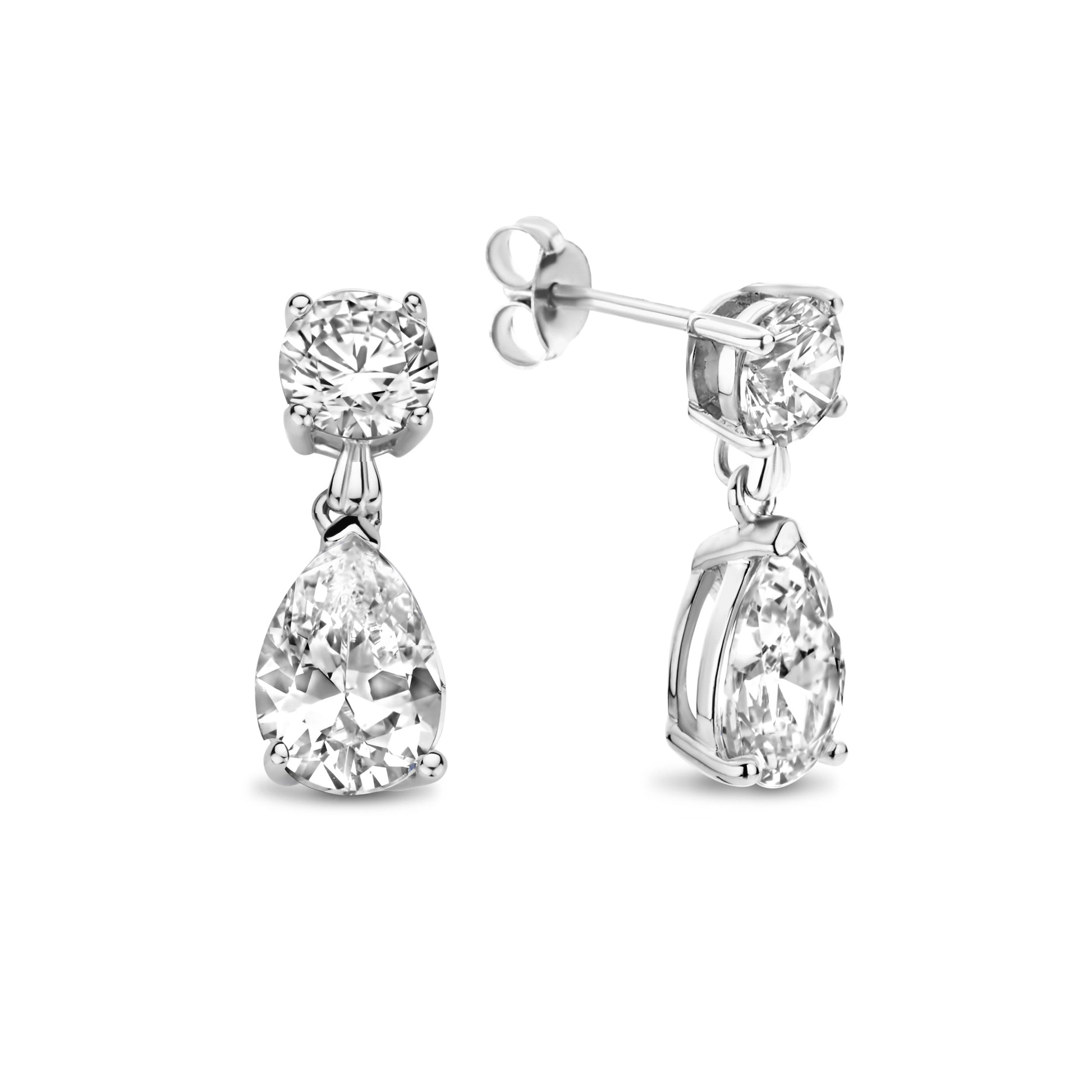 Ponte Vecchio Sienna 925 sterling silver drop earrings with zirconia stone - Parte di Me