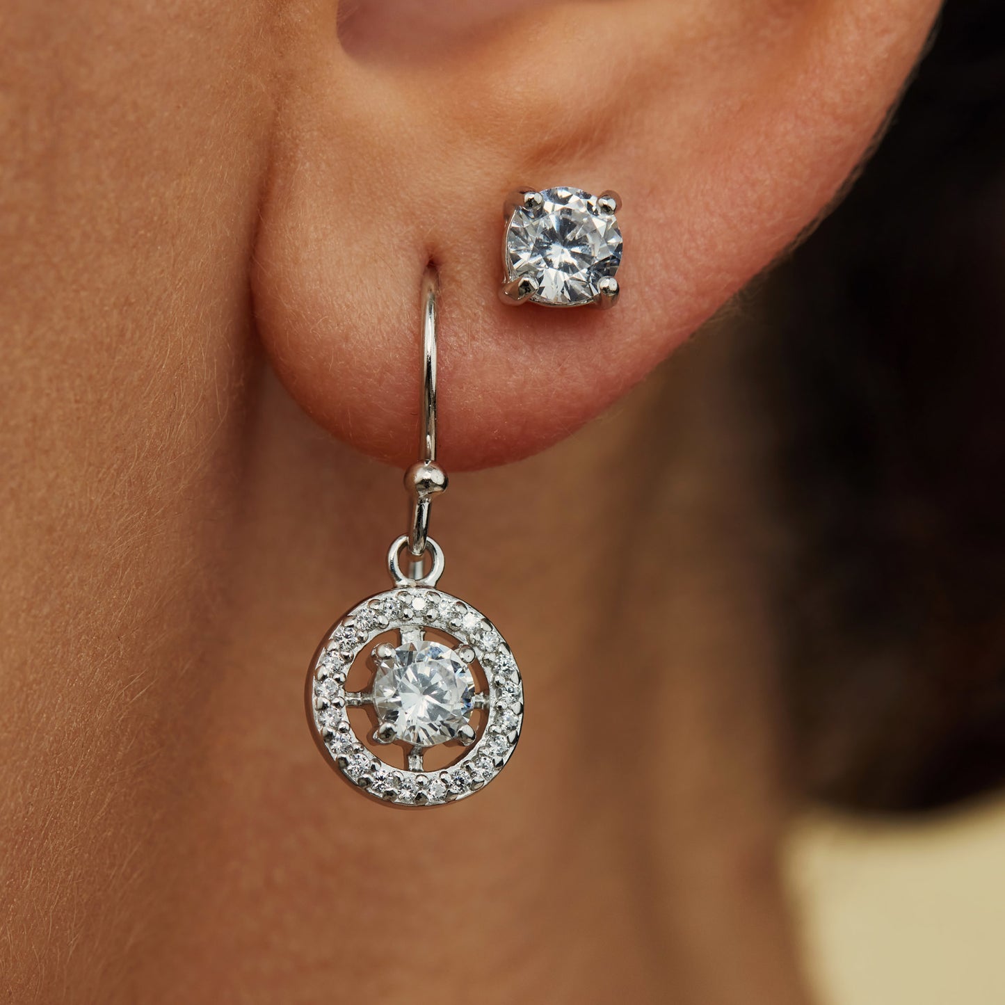 Ponte Vecchio Dalia 925 sterling silver drop earrings with zirconia stones - Parte di Me