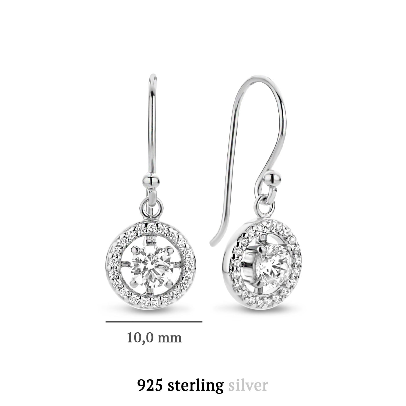 Ponte Vecchio Dalia 925 sterling silver drop earrings with zirconia stones - Parte di Me