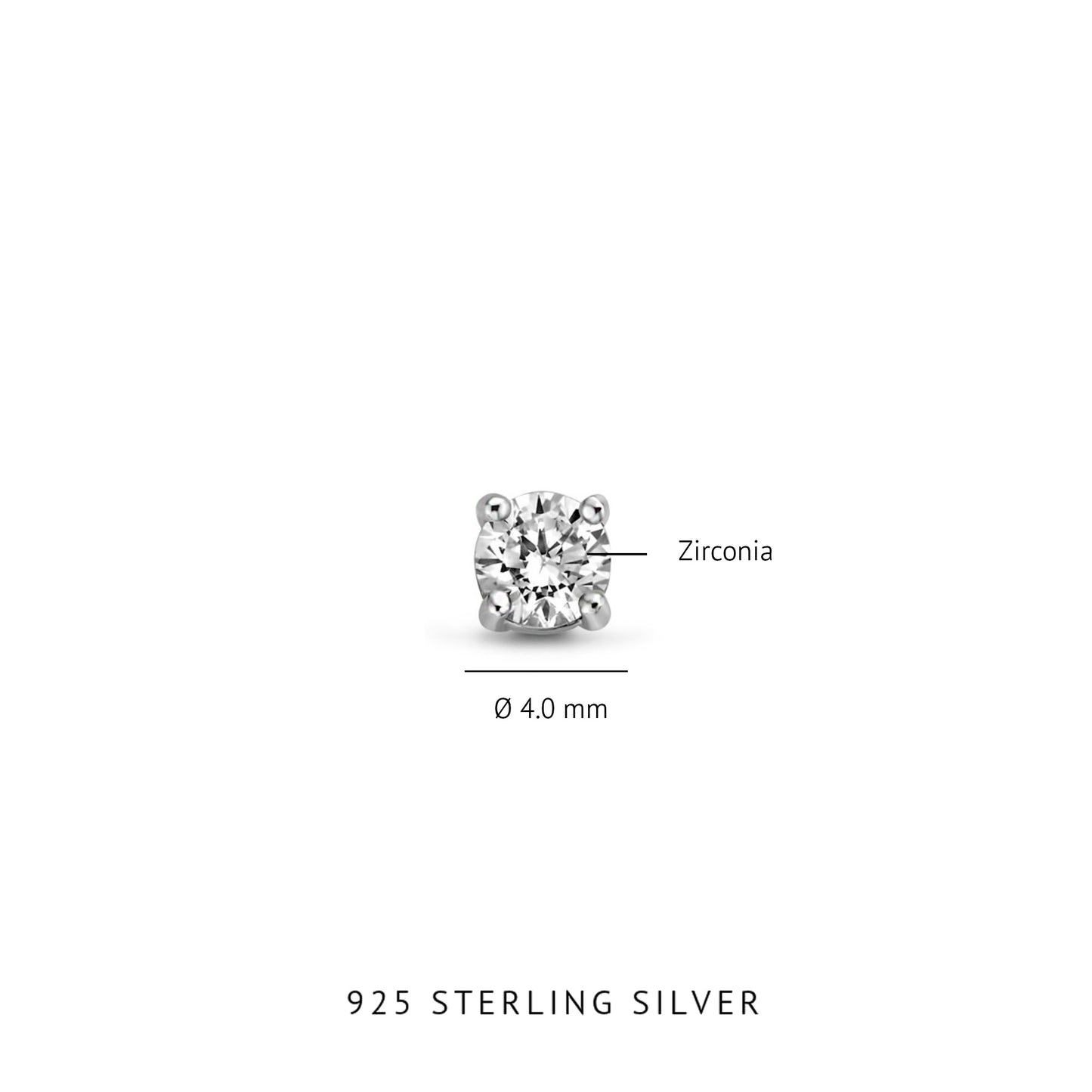 Ponte Vecchio Sofia 925 sterling silver ear studs with zirconia stone - Parte di Me