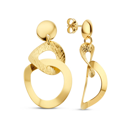 Bibbiena Poppi Madonna 925 sterling silver gold plated drop earrings - Parte di Me