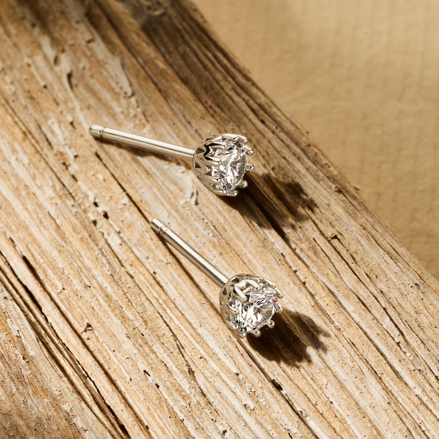 Cento Luci Mila 925 sterling silver ear studs with zirconia stone - Parte di Me