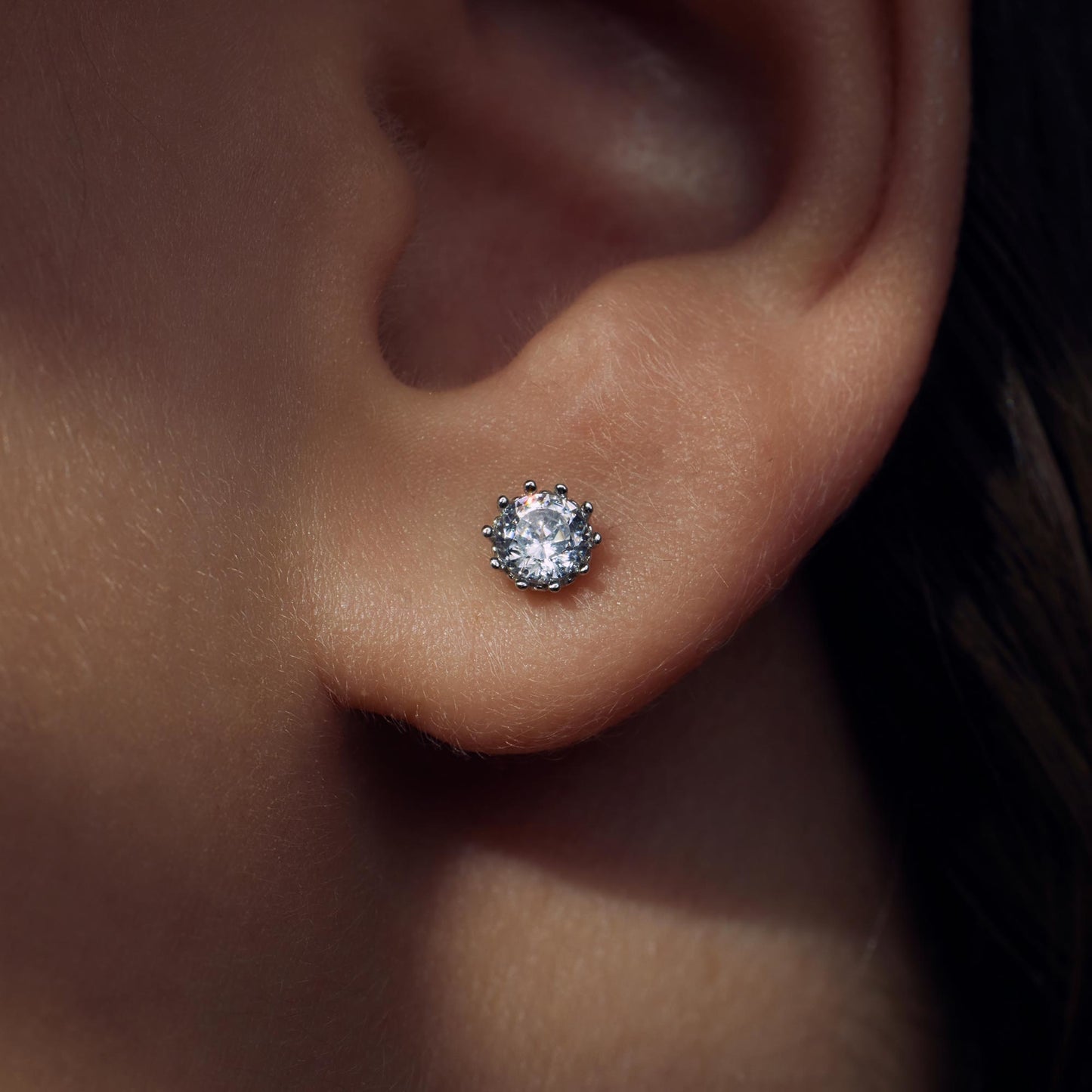 Cento Luci Mila 925 sterling silver ear studs with zirconia stone - Parte di Me