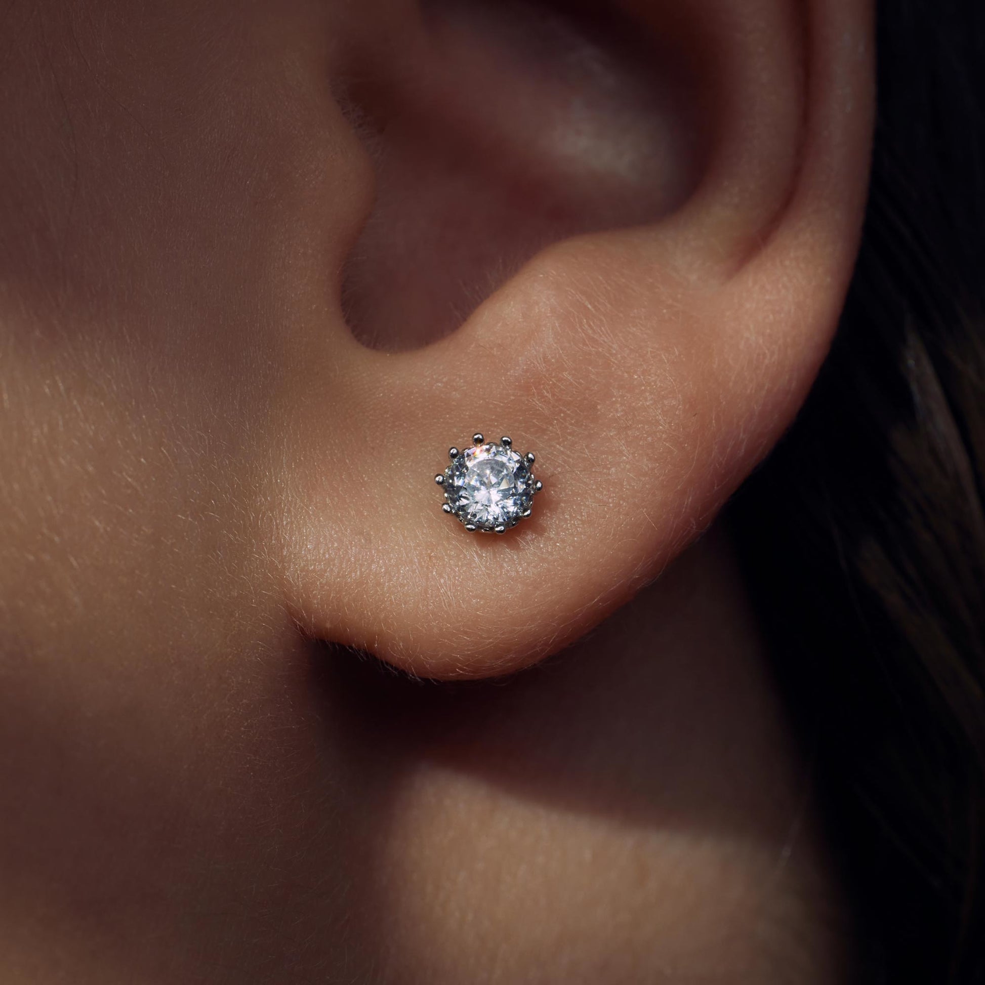 Cento Luci Mila 925 sterling silver ear studs with zirconia stone - Parte di Me