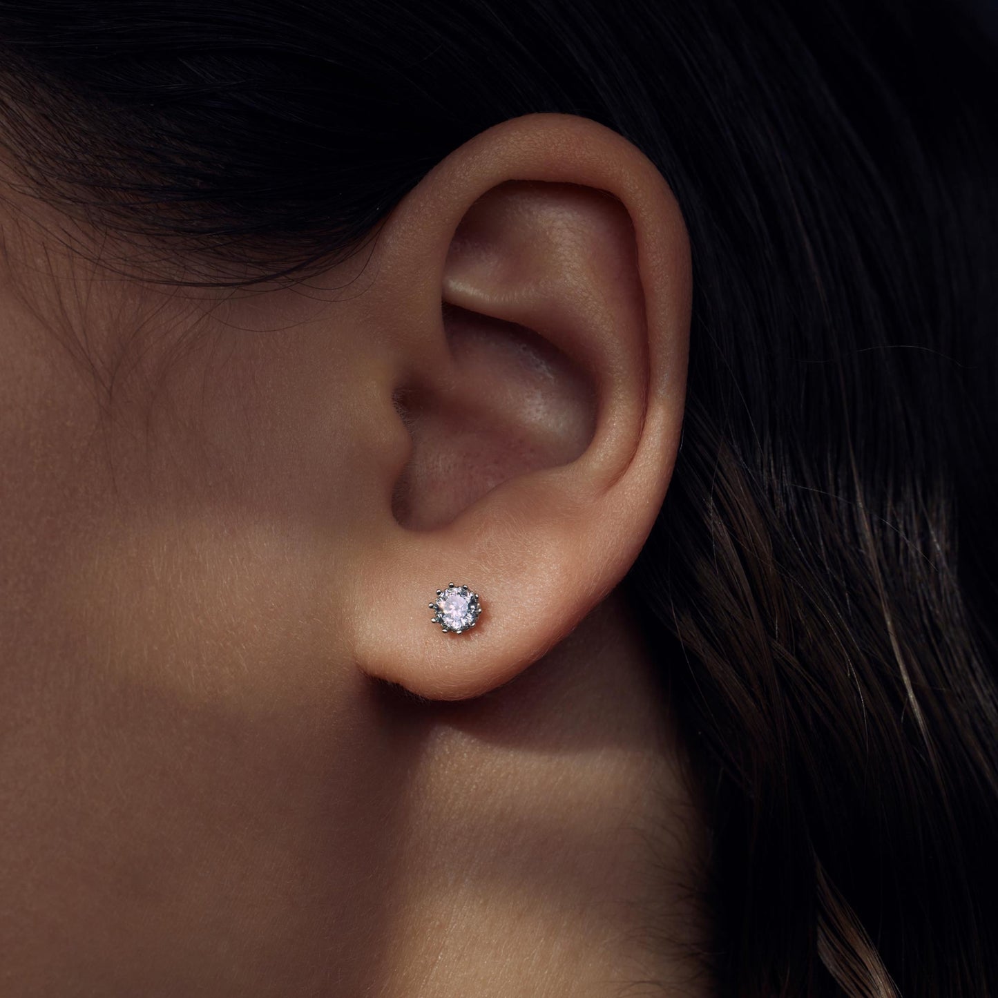 Cento Luci Mila 925 sterling silver ear studs with zirconia stone - Parte di Me