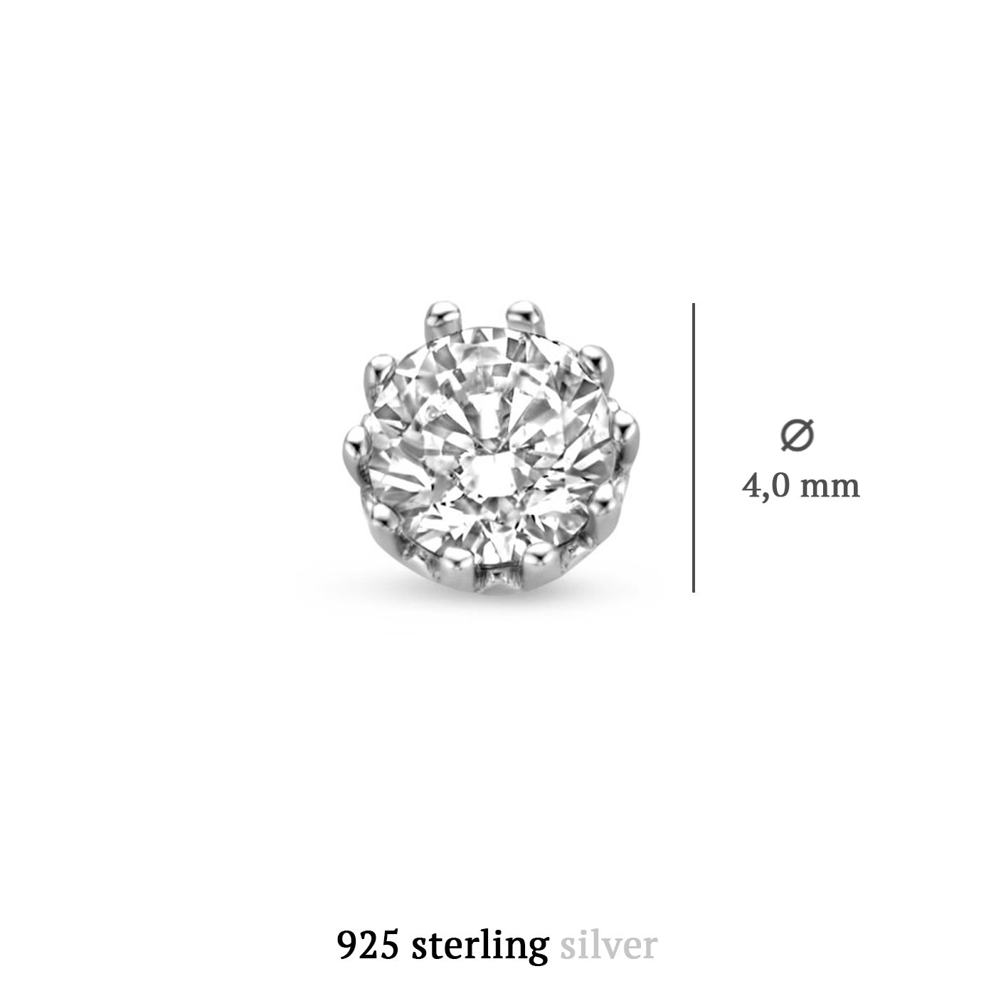 Cento Luci Mila 925 sterling silver ear studs with zirconia stone - Parte di Me