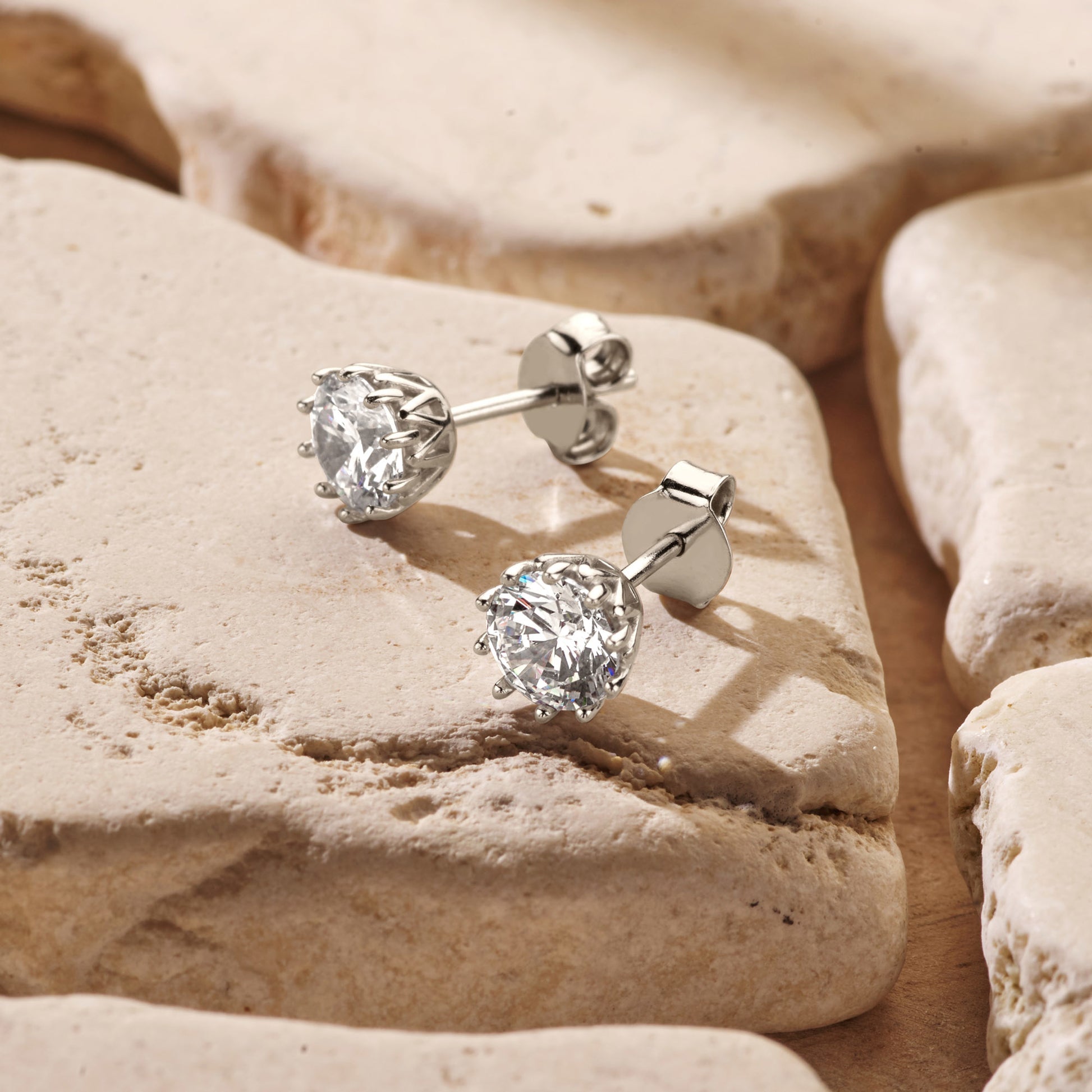 Cento Luci Mila 925 sterling silver ear studs with zirconia stone - Parte di Me