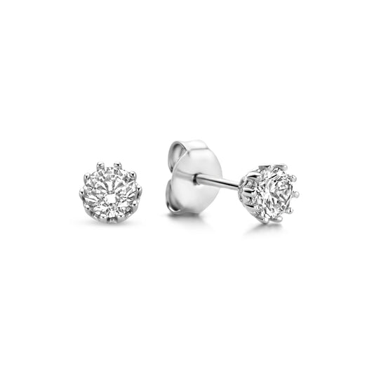 Cento Luci Mila 925 sterling silver ear studs with zirconia stone - Parte di Me