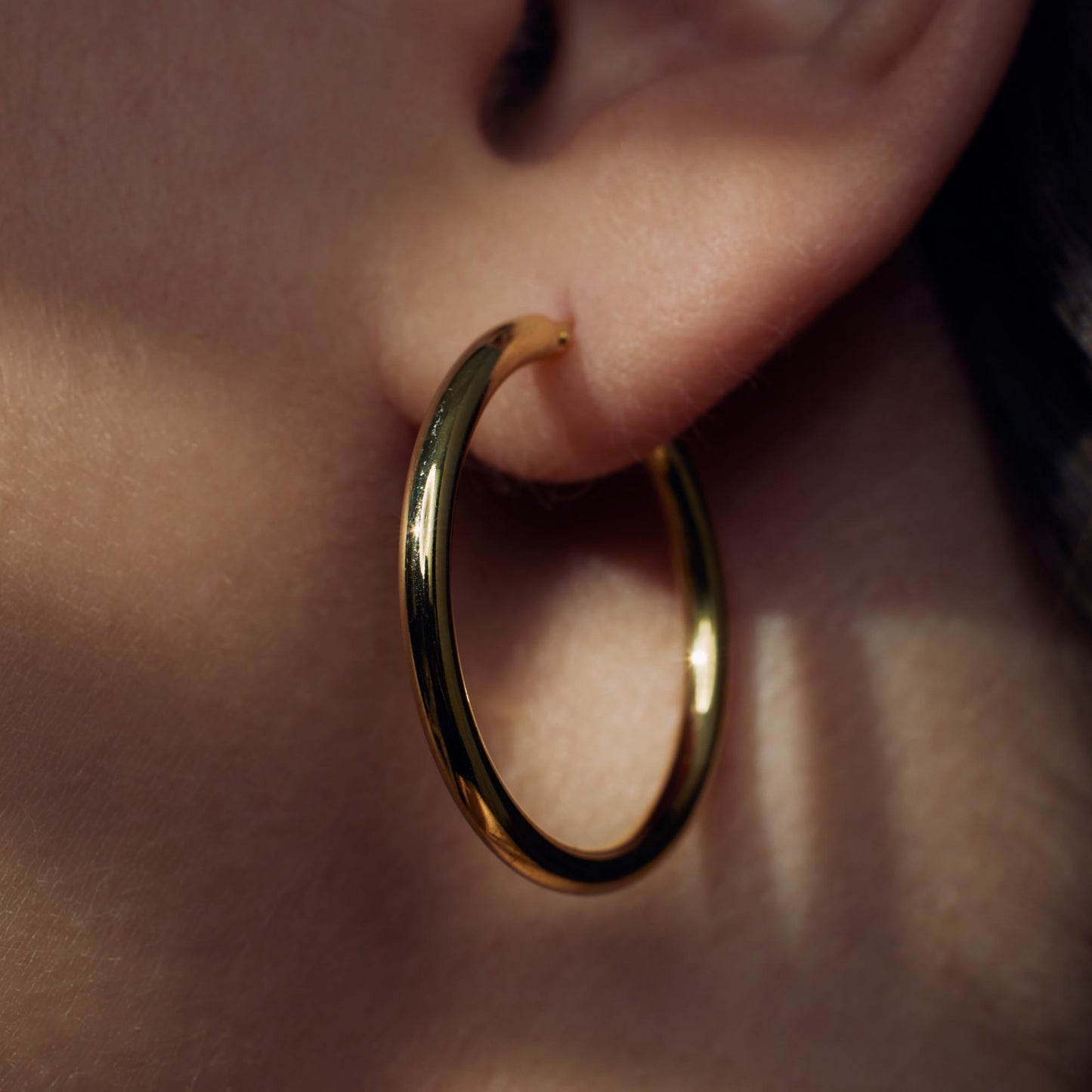 Bibbiena Poppi Casentino 925 sterling silver gold plated hoop earrings - Parte di Me