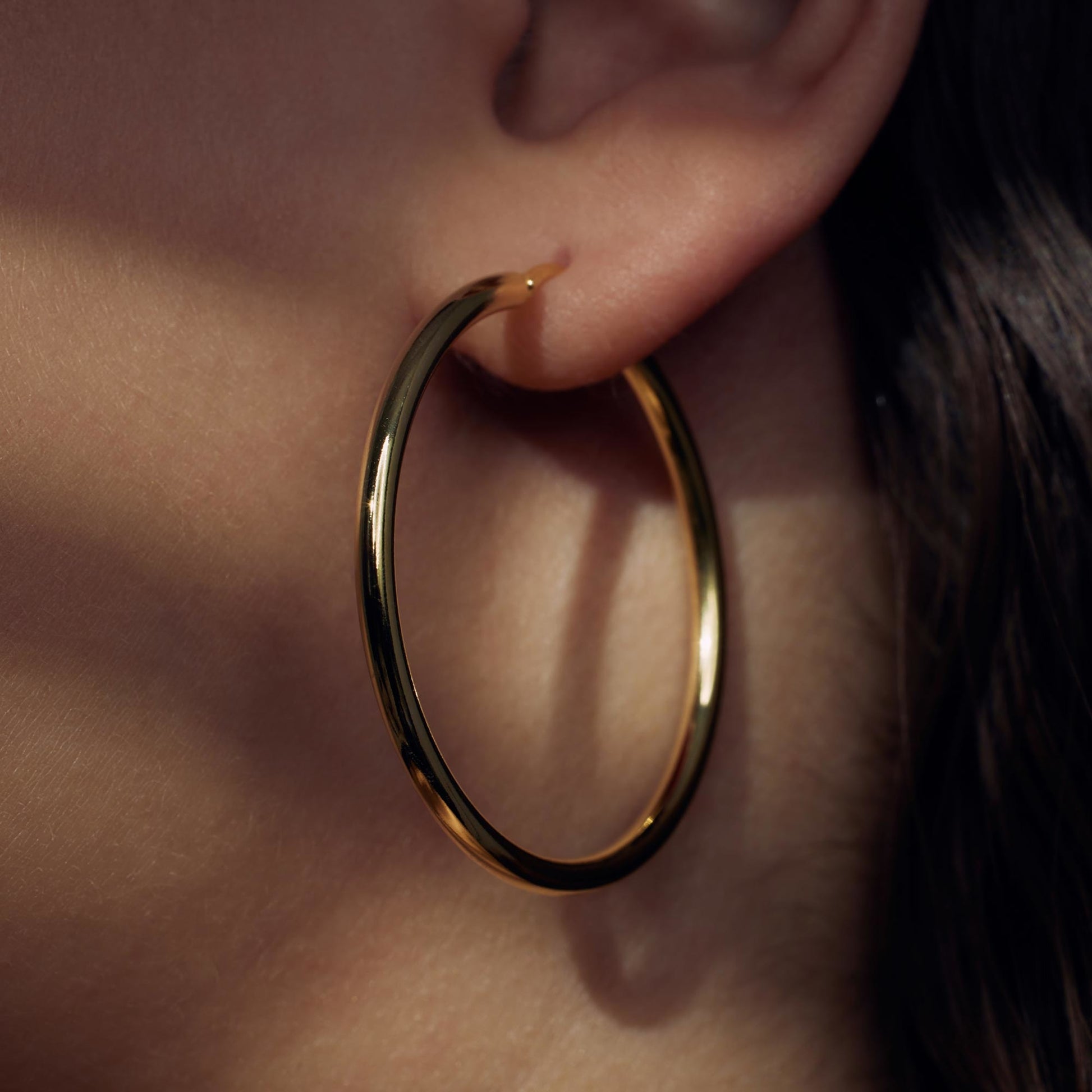 Bibbiena Poppi Casentino 925 sterling silver gold plated hoop earrings - Parte di Me