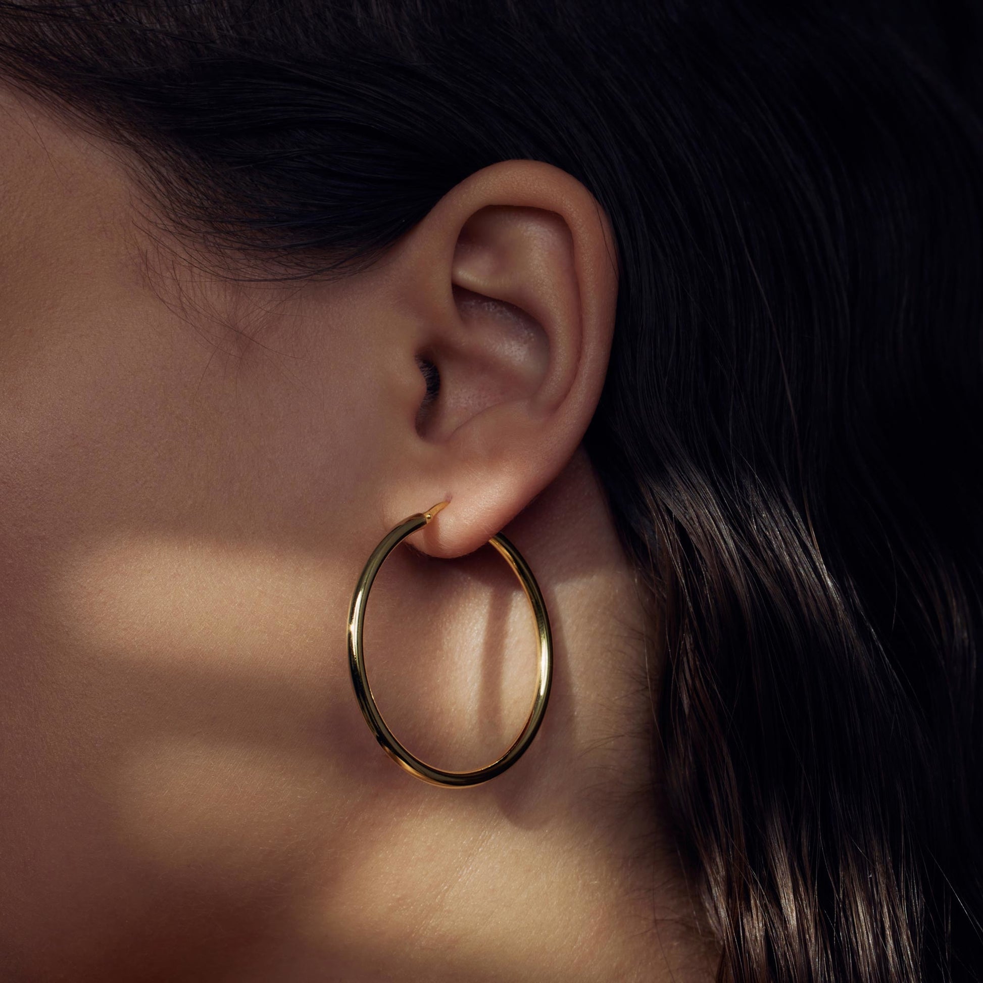 Bibbiena Poppi Casentino 925 sterling silver gold plated hoop earrings - Parte di Me