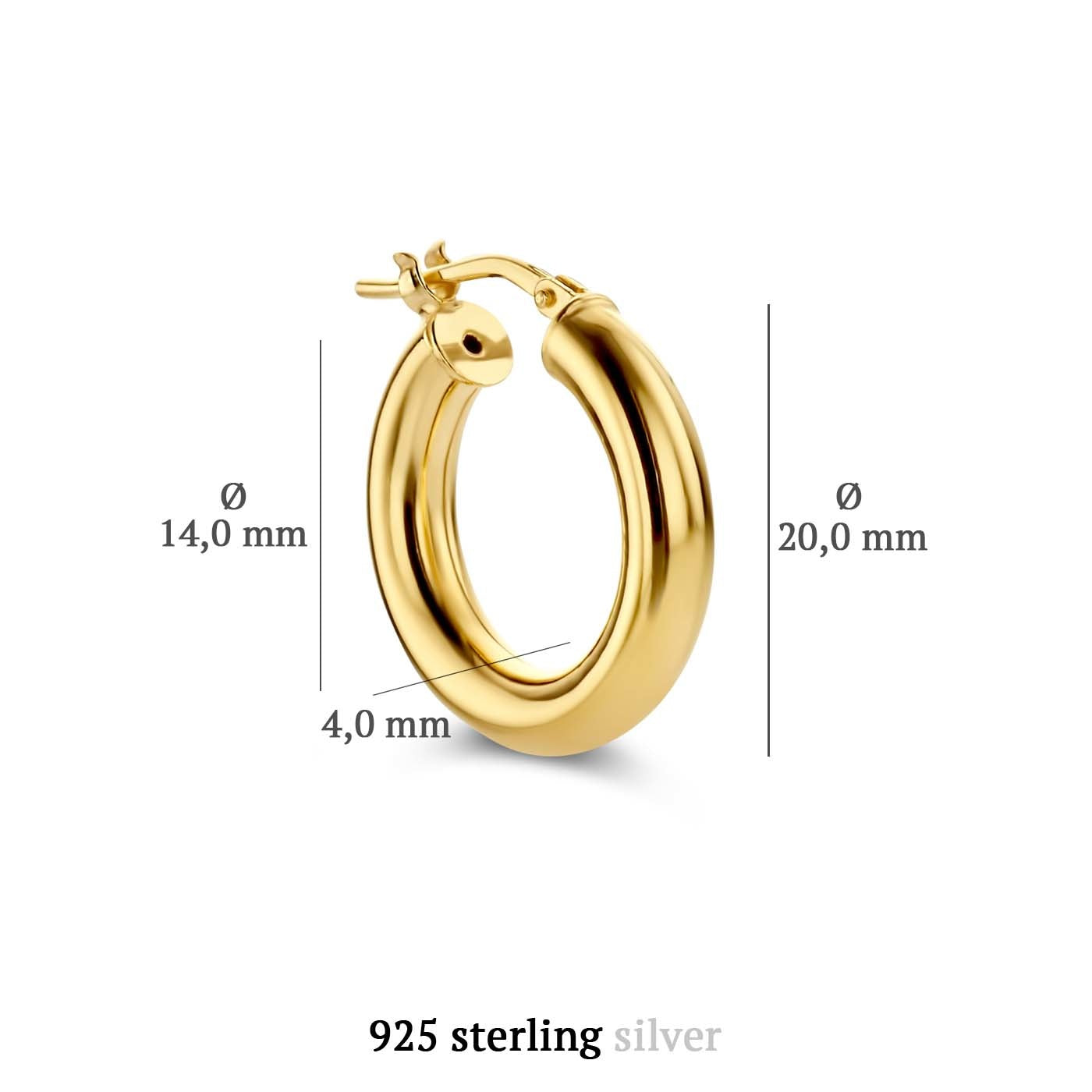 Bibbiena Poppi Casentino 925 sterling silver gold plated hoop earrings - Parte di Me
