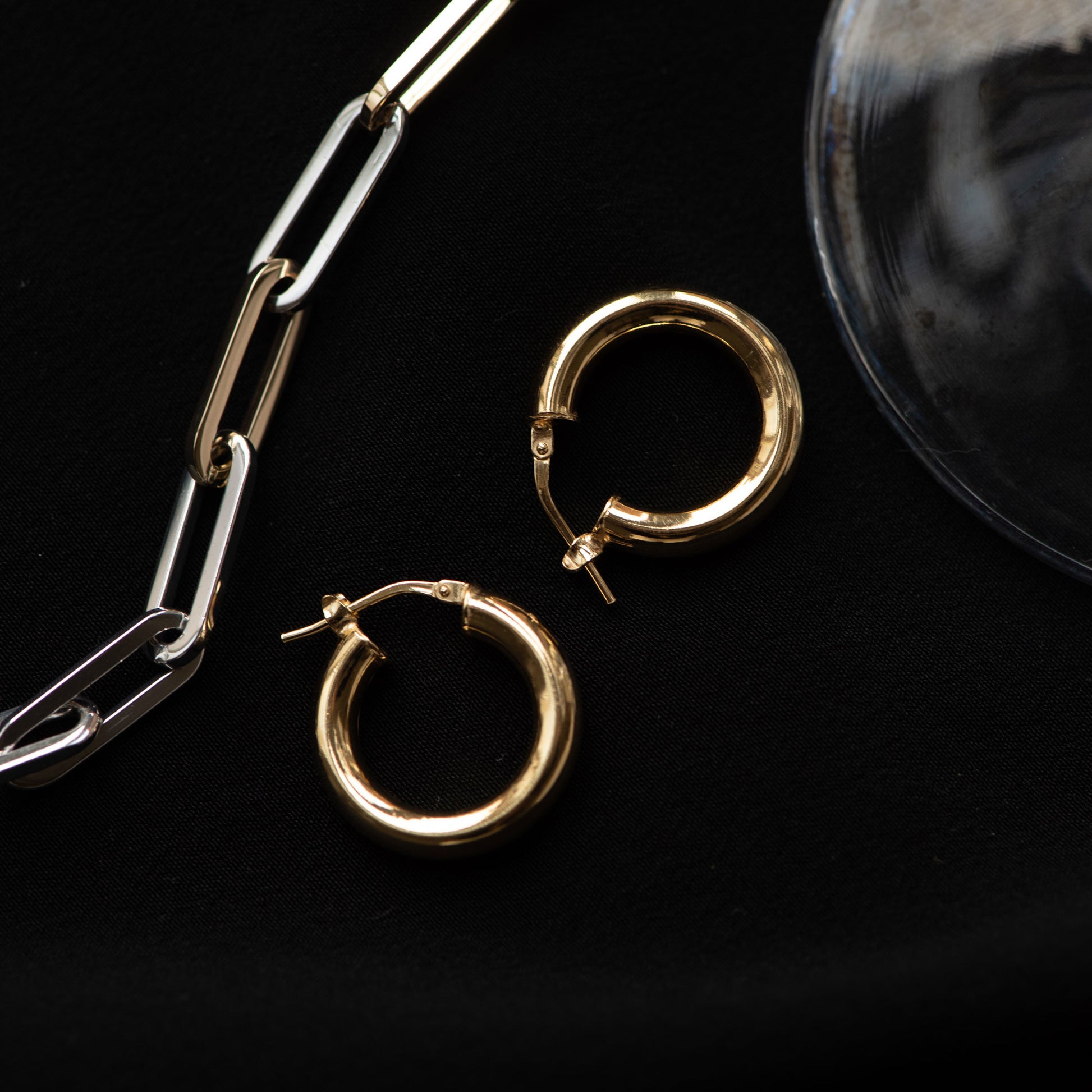 Bibbiena Poppi Casentino 925 sterling silver gold plated hoop earrings - Parte di Me
