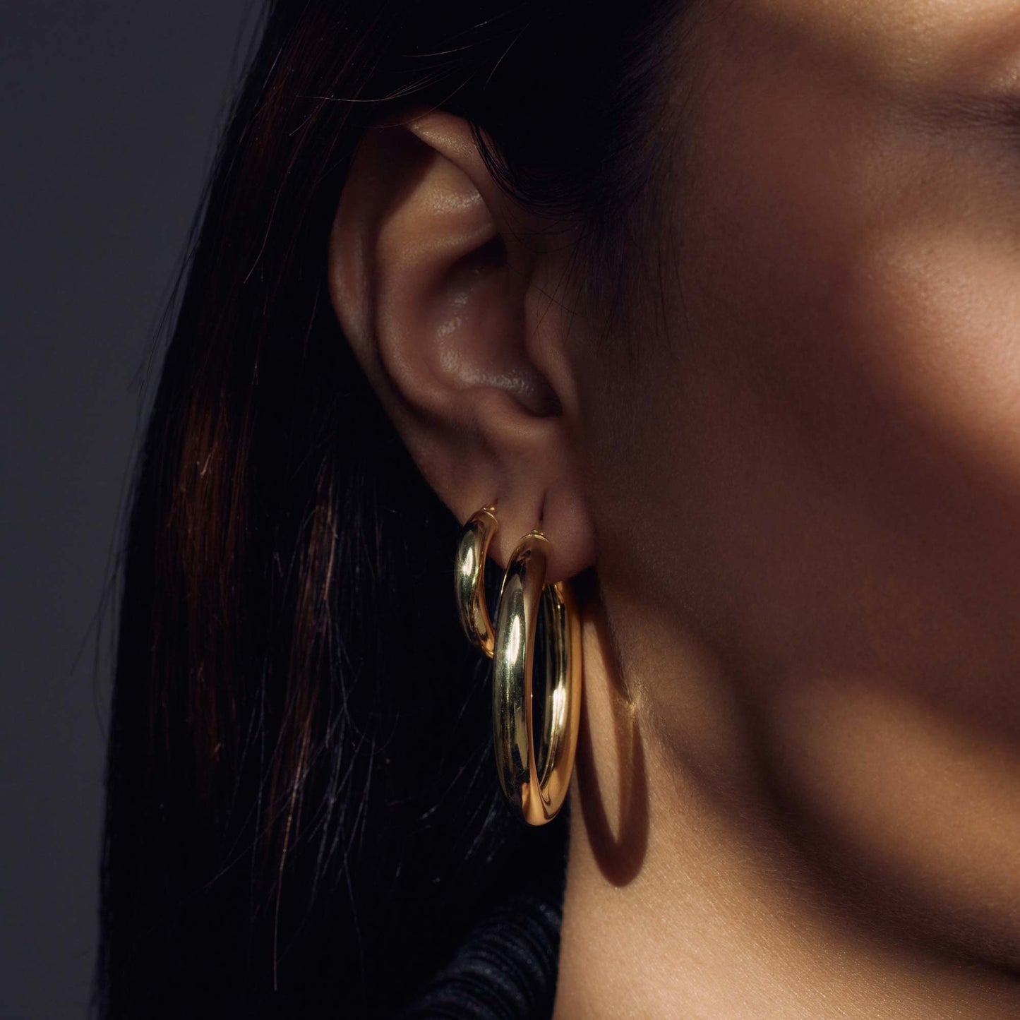Bibbiena Poppi Casentino 925 sterling silver gold plated hoop earrings - Parte di Me