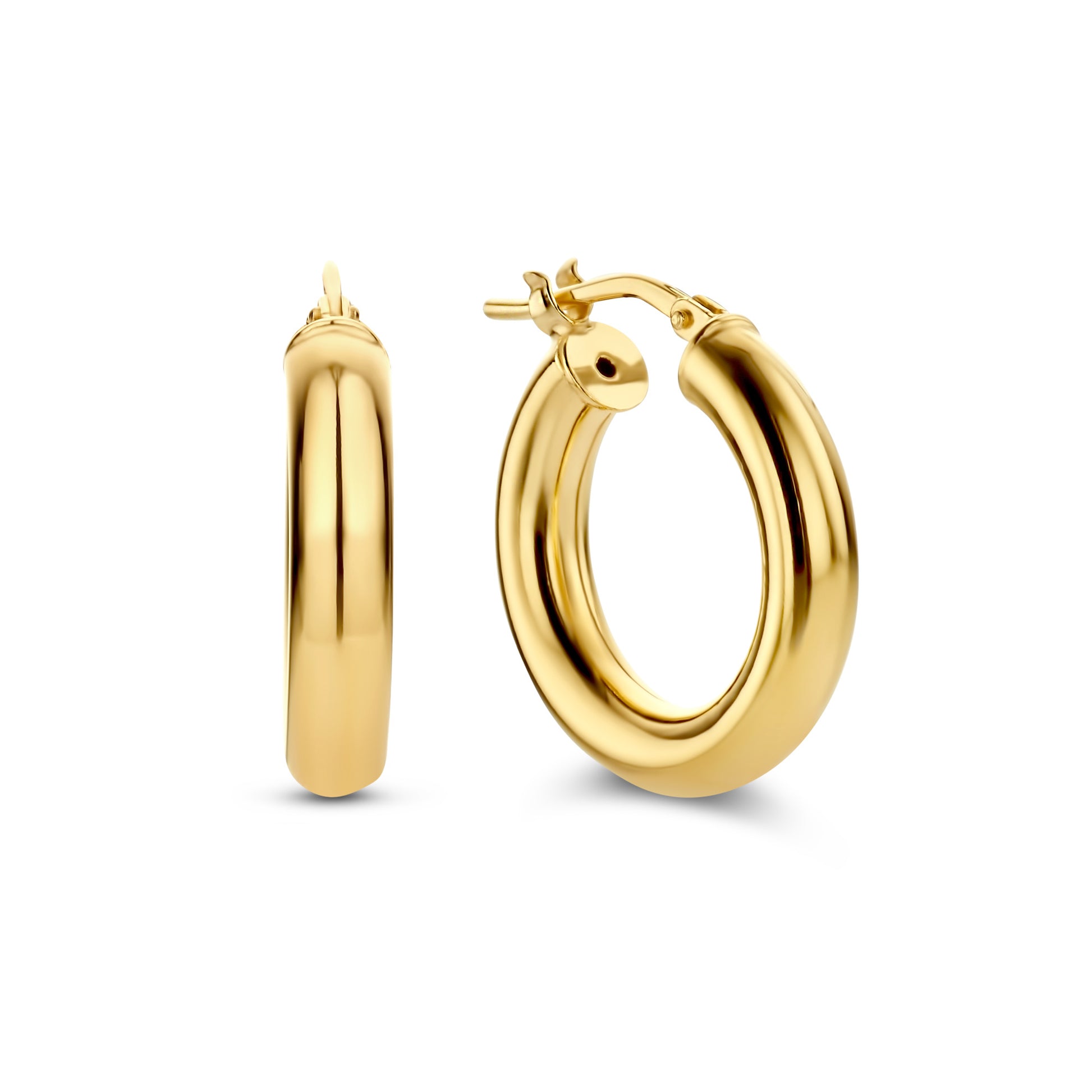 Bibbiena Poppi Casentino 925 sterling silver gold plated hoop earrings - Parte di Me
