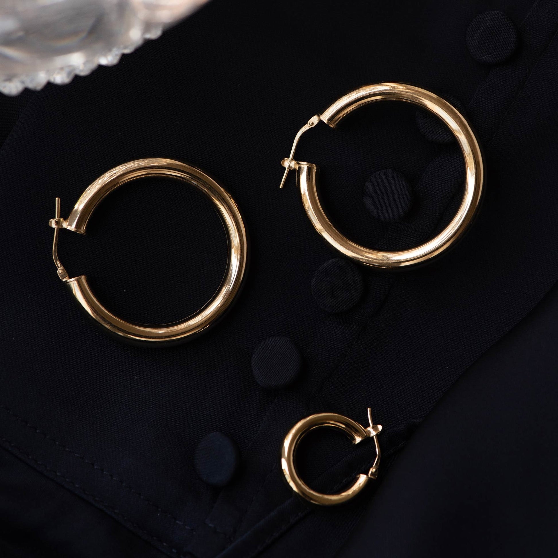 Bibbiena Poppi Casentino 925 sterling silver gold plated hoop earrings - Parte di Me