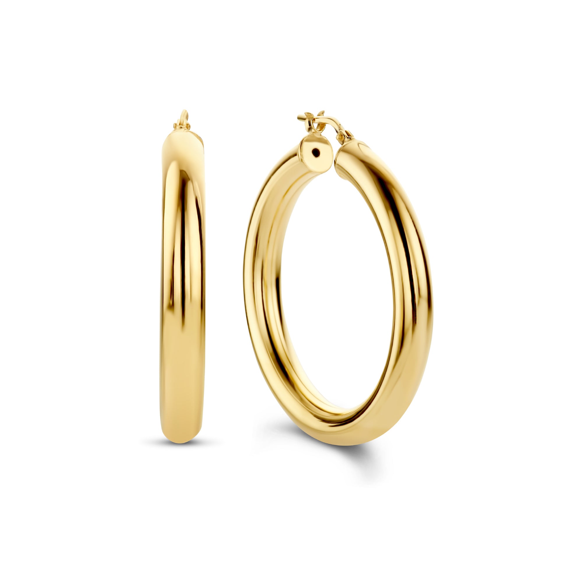 Bibbiena Poppi Casentino 925 sterling silver gold plated hoop earrings - Parte di Me