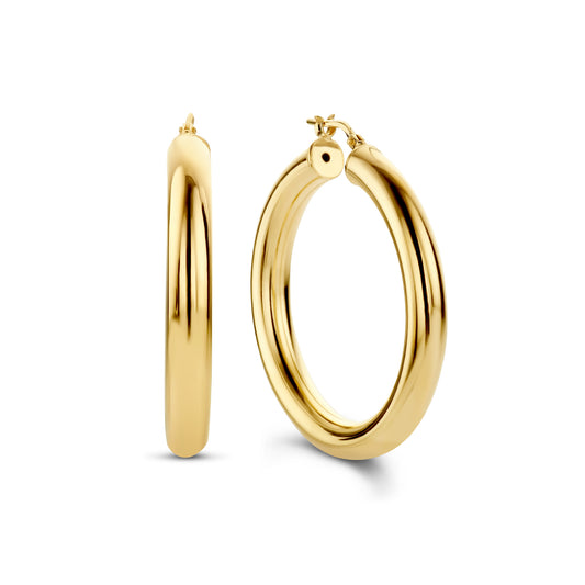 Bibbiena Poppi Casentino 925 sterling silver gold plated hoop earrings - Parte di Me