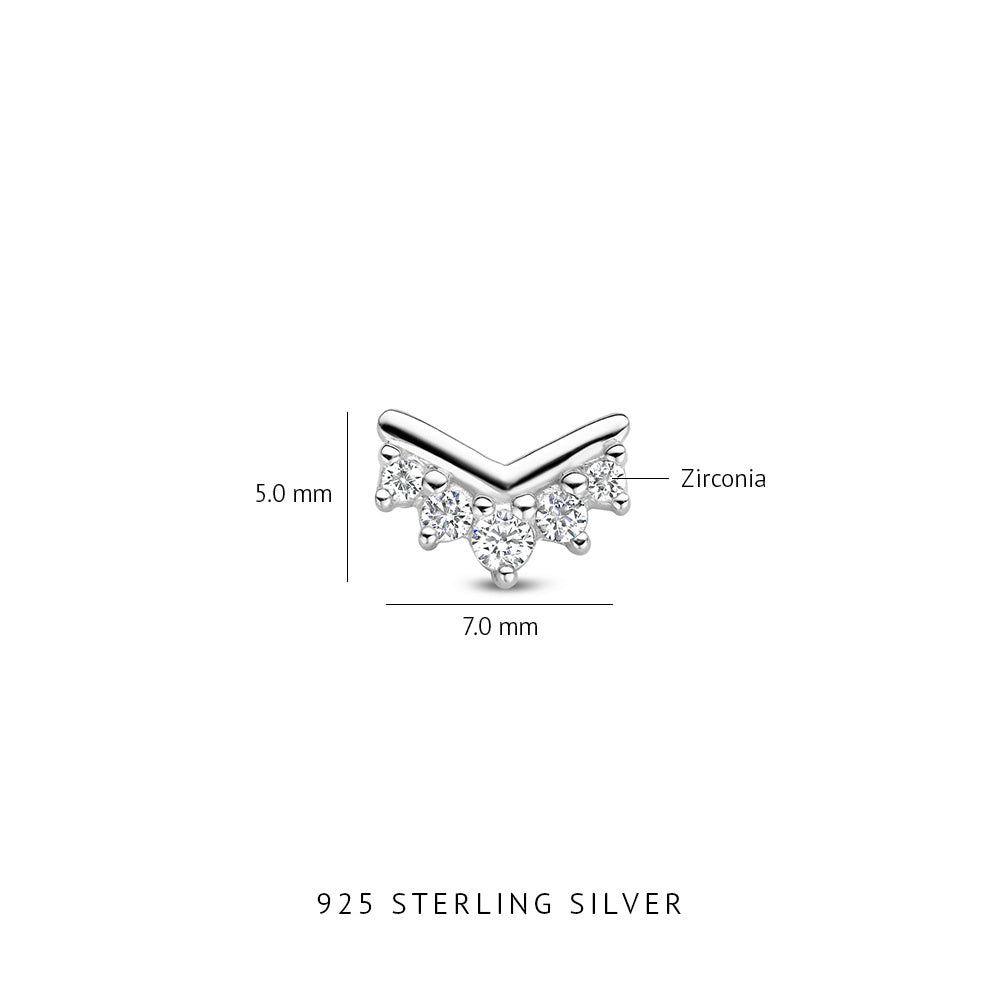 Santa Maria della Base 925 sterling silver ear studs with zirconia stones - Parte di Me