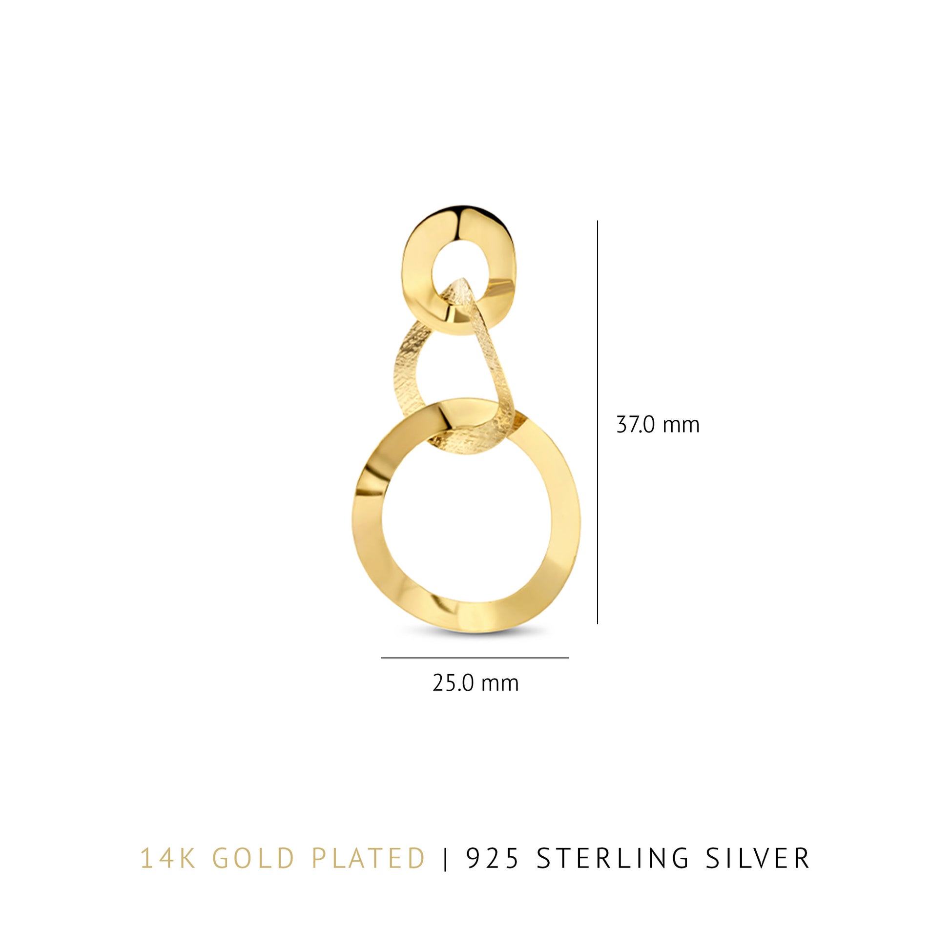 Bibbiena Poppi Madonna 925 sterling silver gold plated drop earrings - Parte di Me