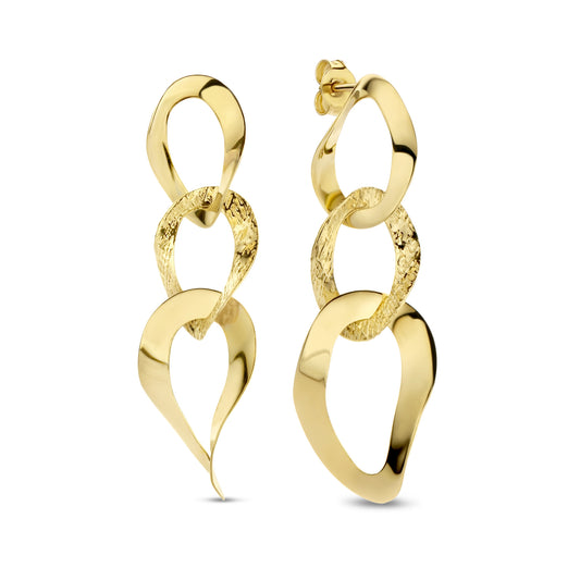 Bibbiena Poppi Madonna 925 sterling silver gold plated drop earrings - Parte di Me