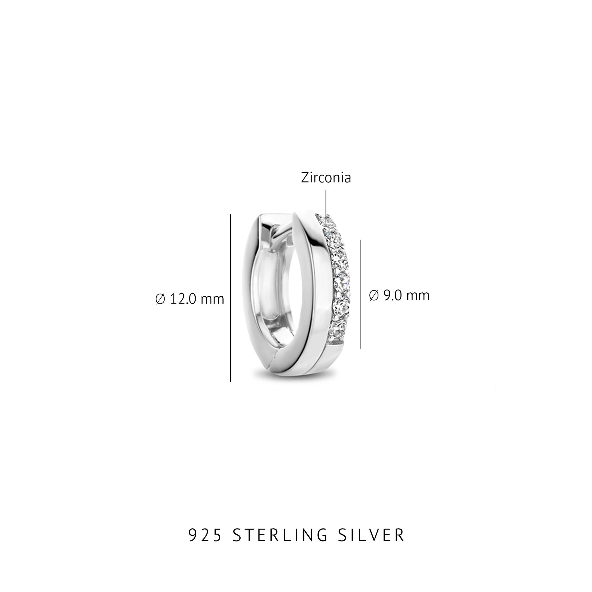Ponte Vecchio Pitti 925 sterling silver hoop earrings with zirconia stones - Parte di Me
