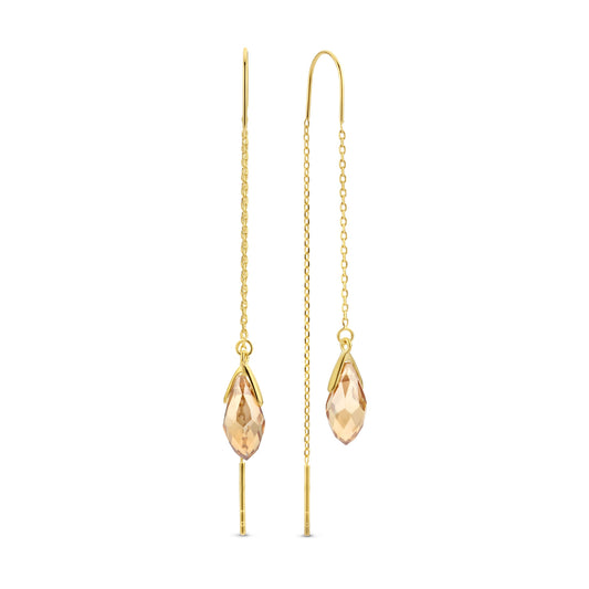 La Sirena Ombrone 925 sterling silver gold plated drop earrings - Parte di Me
