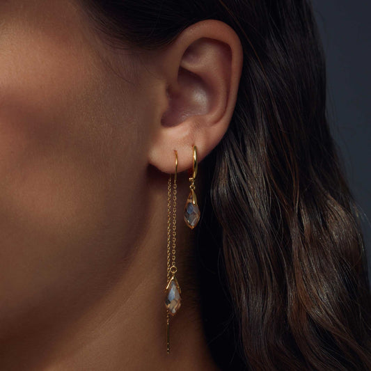 La Sirena Ombrone 925 sterling silver gold plated drop earrings - Parte di Me