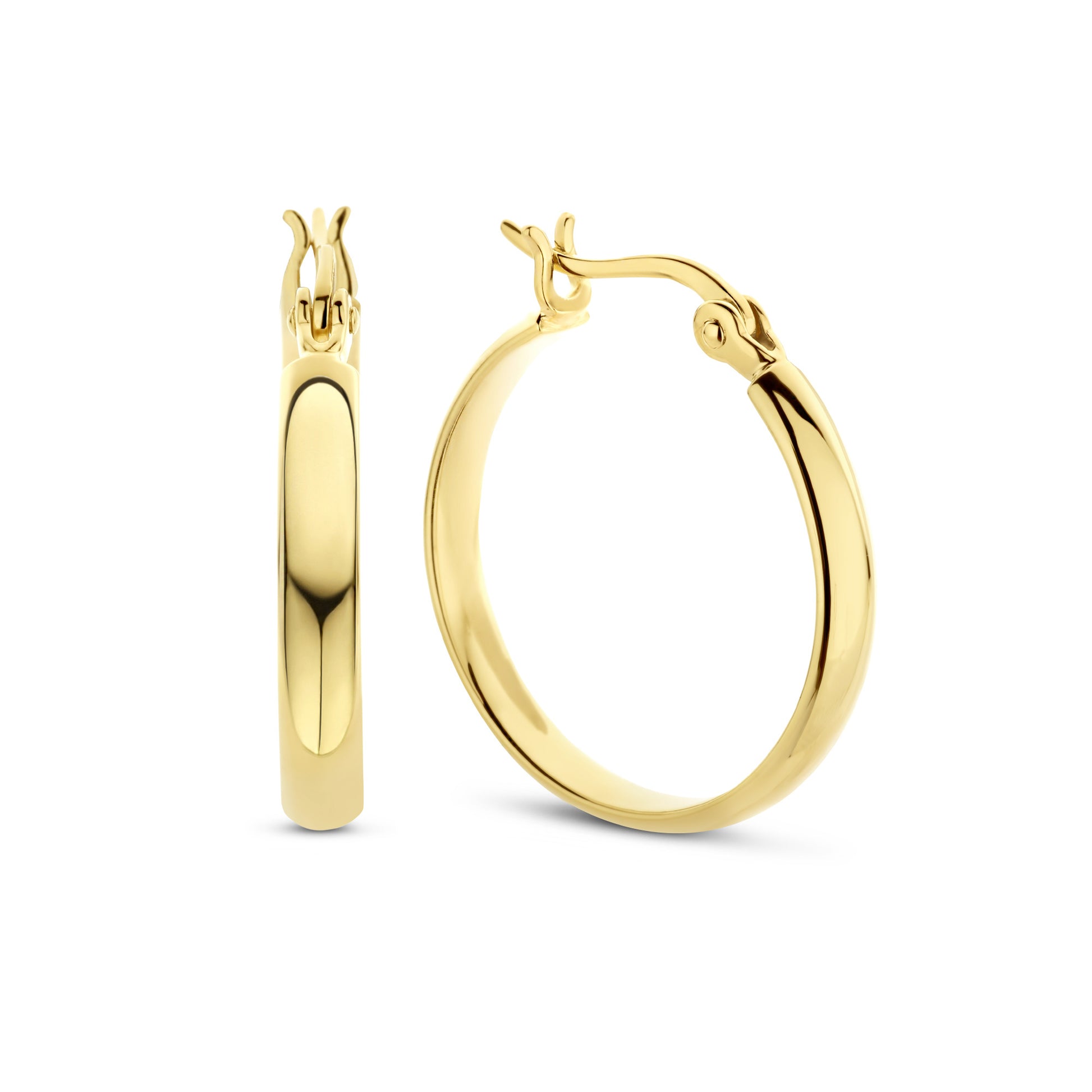 Bibbiena Poppi Casentino 925 sterling silver gold plated hoop earrings - Parte di Me