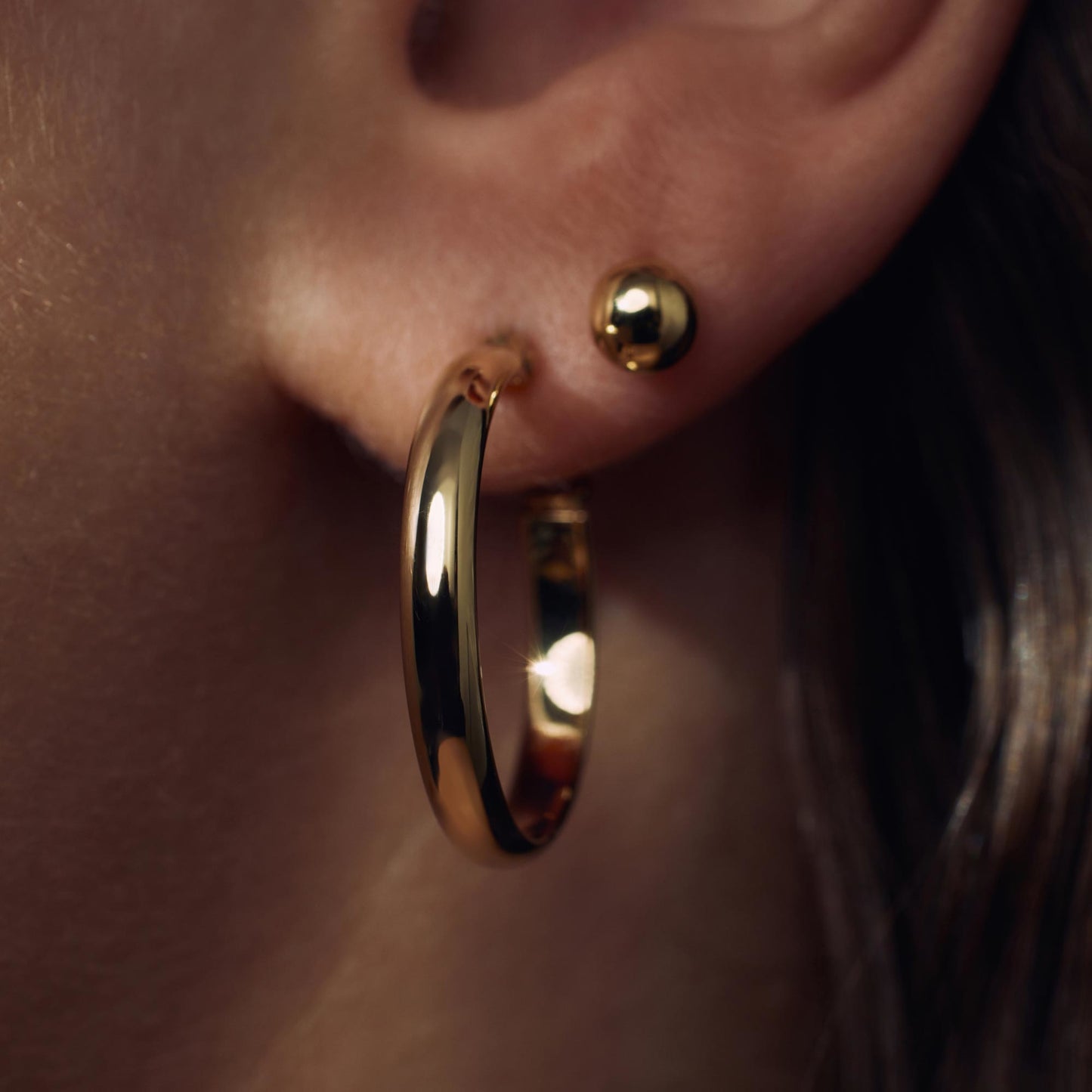Bibbiena Poppi Casentino 925 sterling silver gold plated hoop earrings - Parte di Me