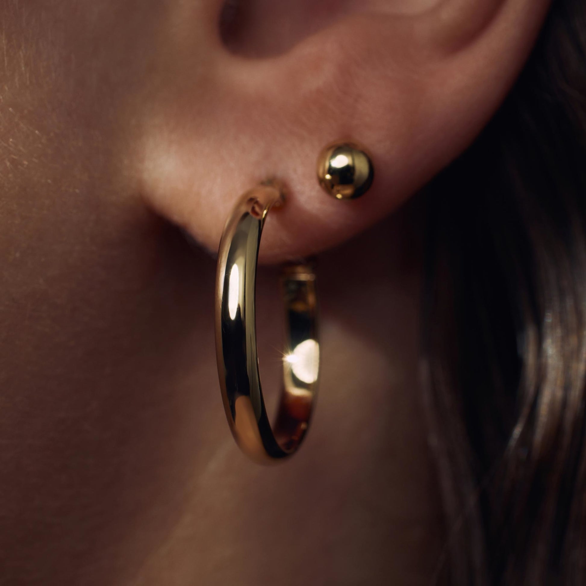 Bibbiena Poppi Casentino 925 sterling silver gold plated hoop earrings - Parte di Me