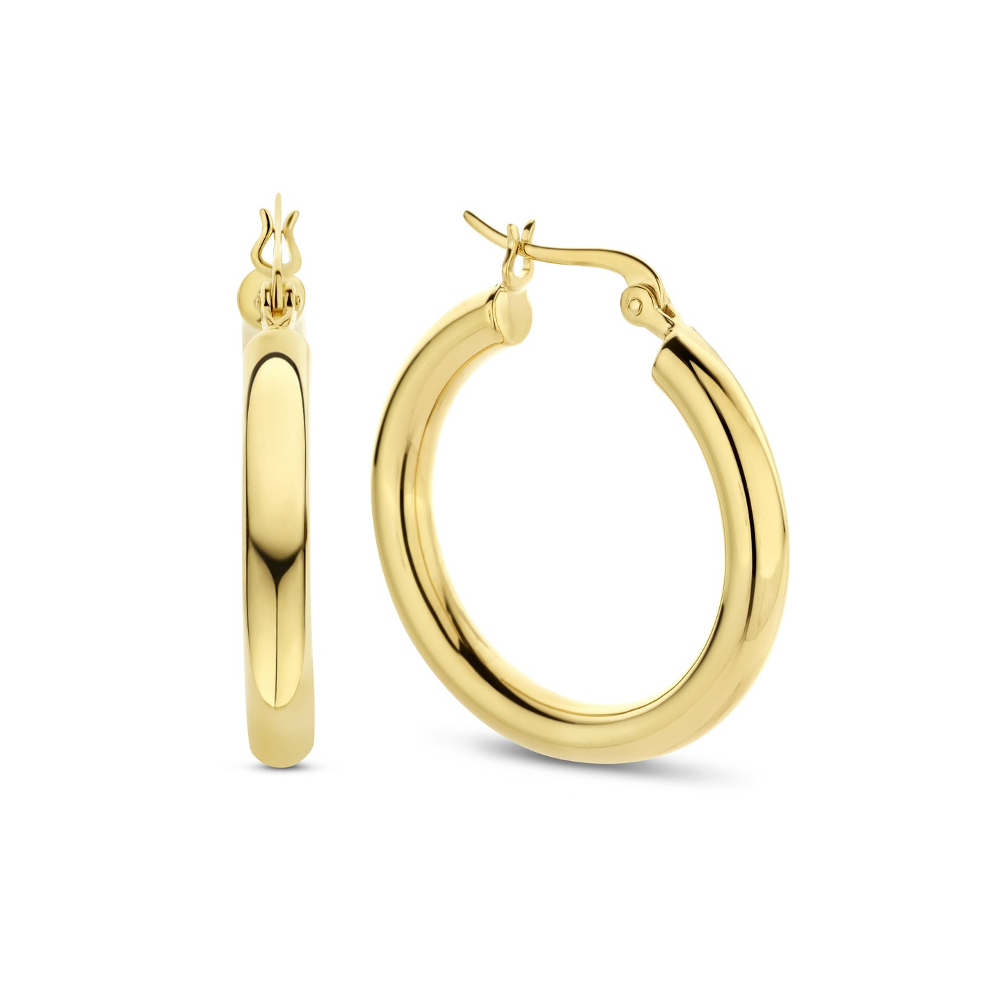 Bibbiena Poppi Casentino 925 sterling silver gold plated hoop earrings - Parte di Me