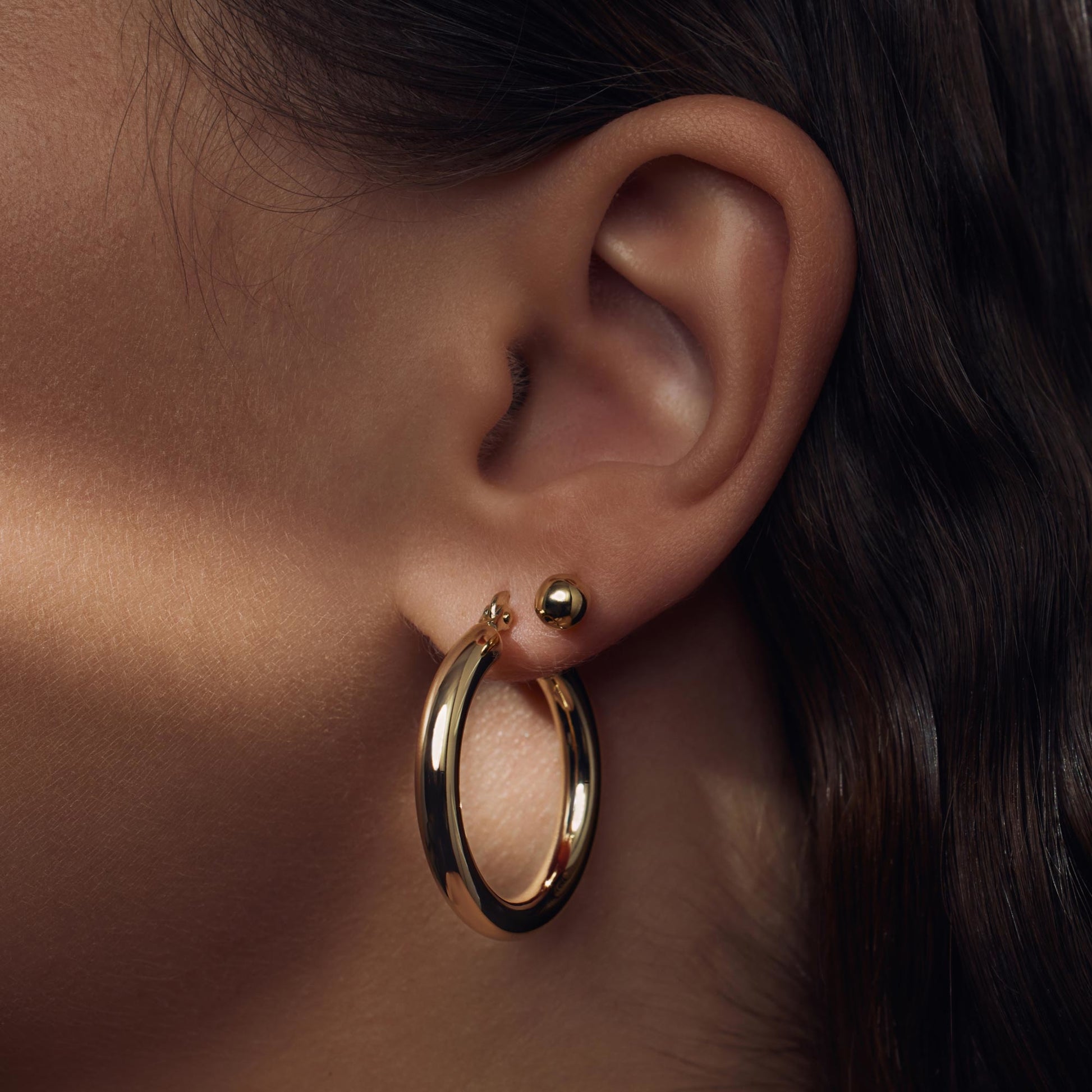 Bibbiena Poppi Casentino 925 sterling silver gold plated hoop earrings - Parte di Me