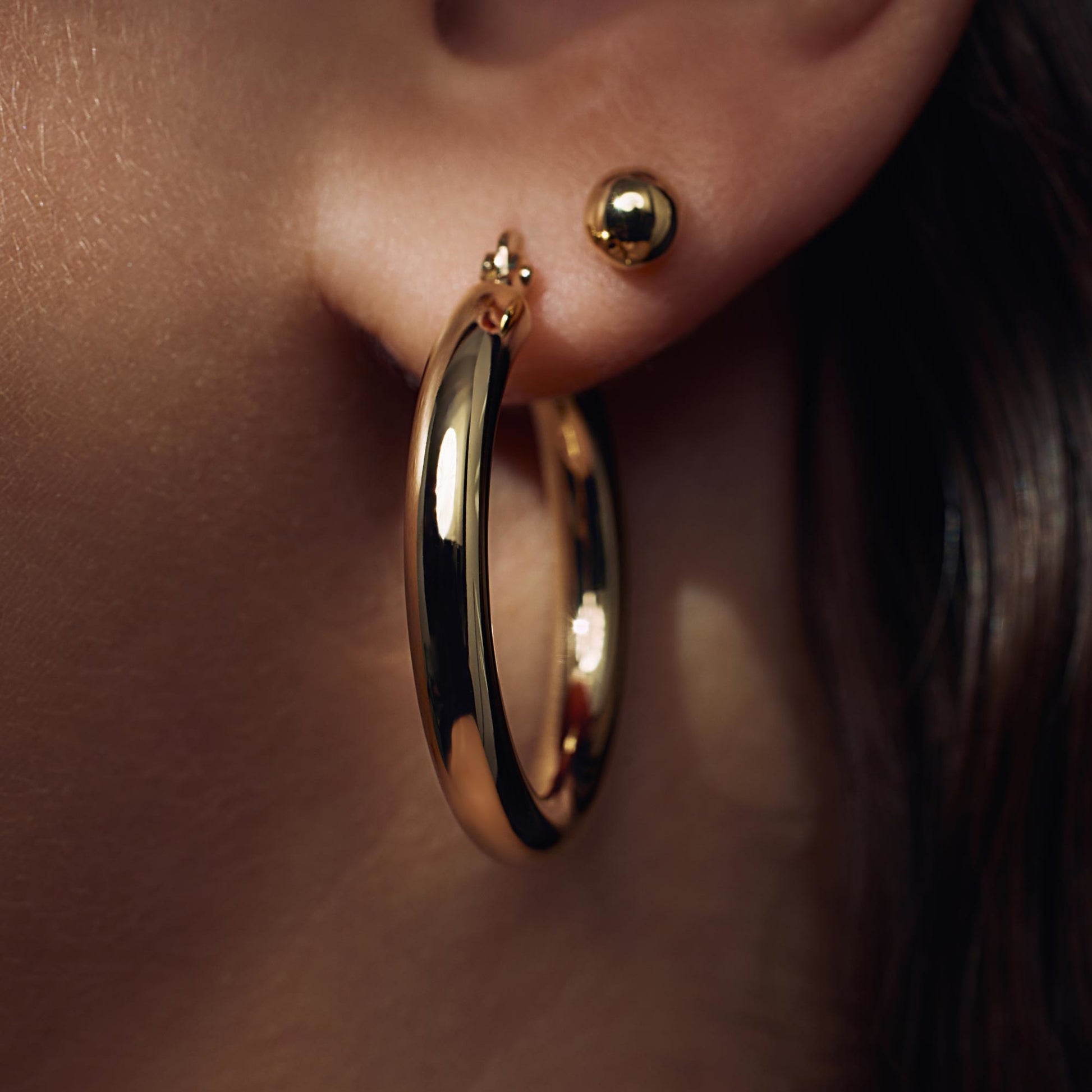 Bibbiena Poppi Casentino 925 sterling silver gold plated hoop earrings - Parte di Me
