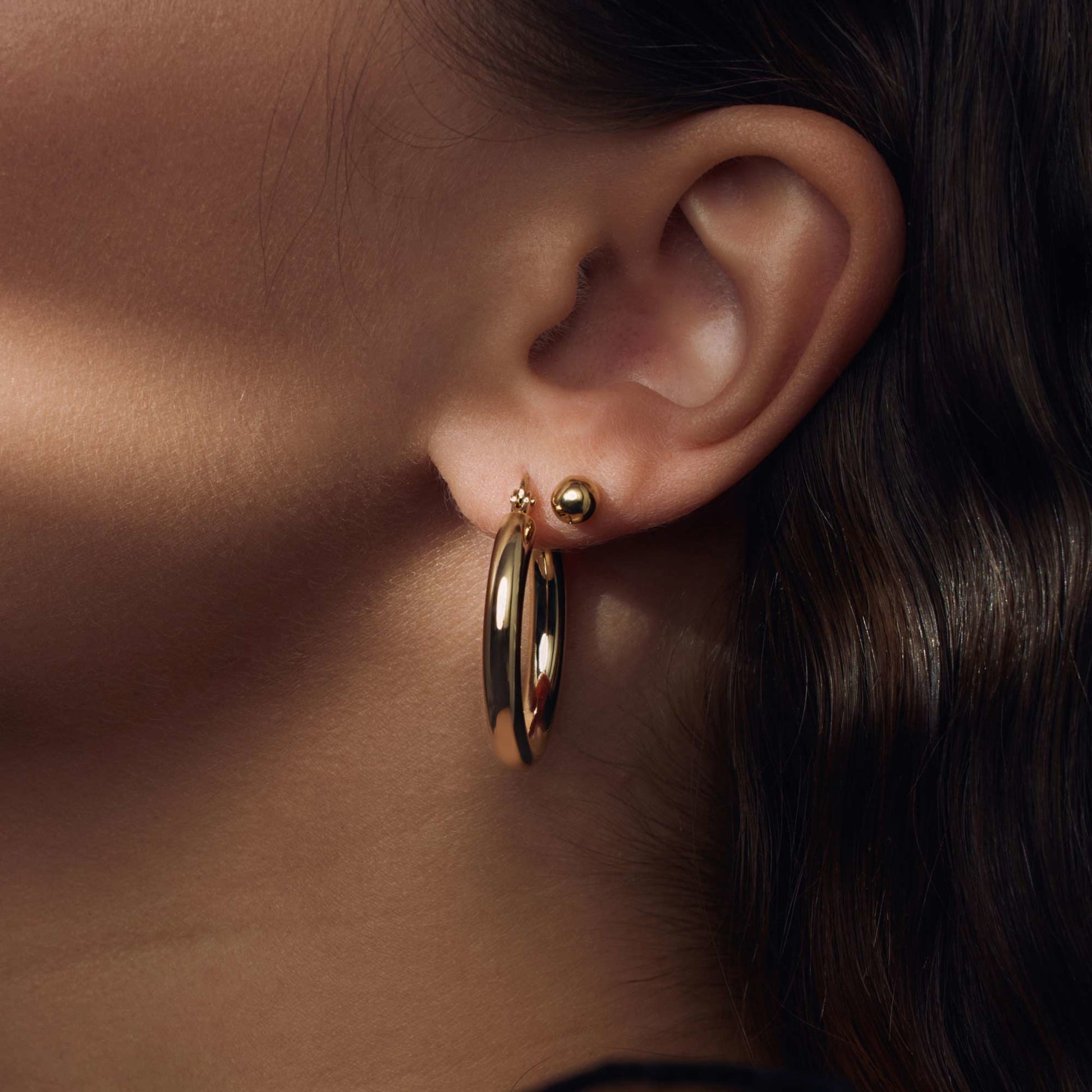 Bibbiena Poppi Casentino 925 sterling silver gold plated hoop earrings - Parte di Me