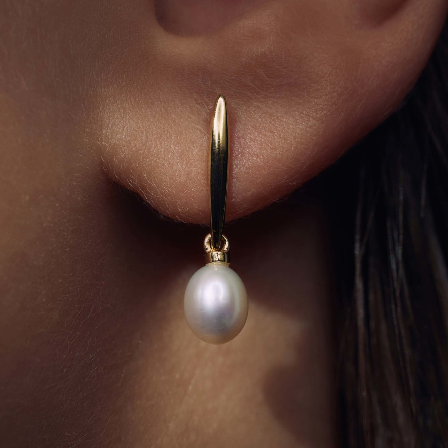 Brioso Cortona Ambra 925 sterling silver gold plated drop earrings with freshwater pearl - Parte di Me