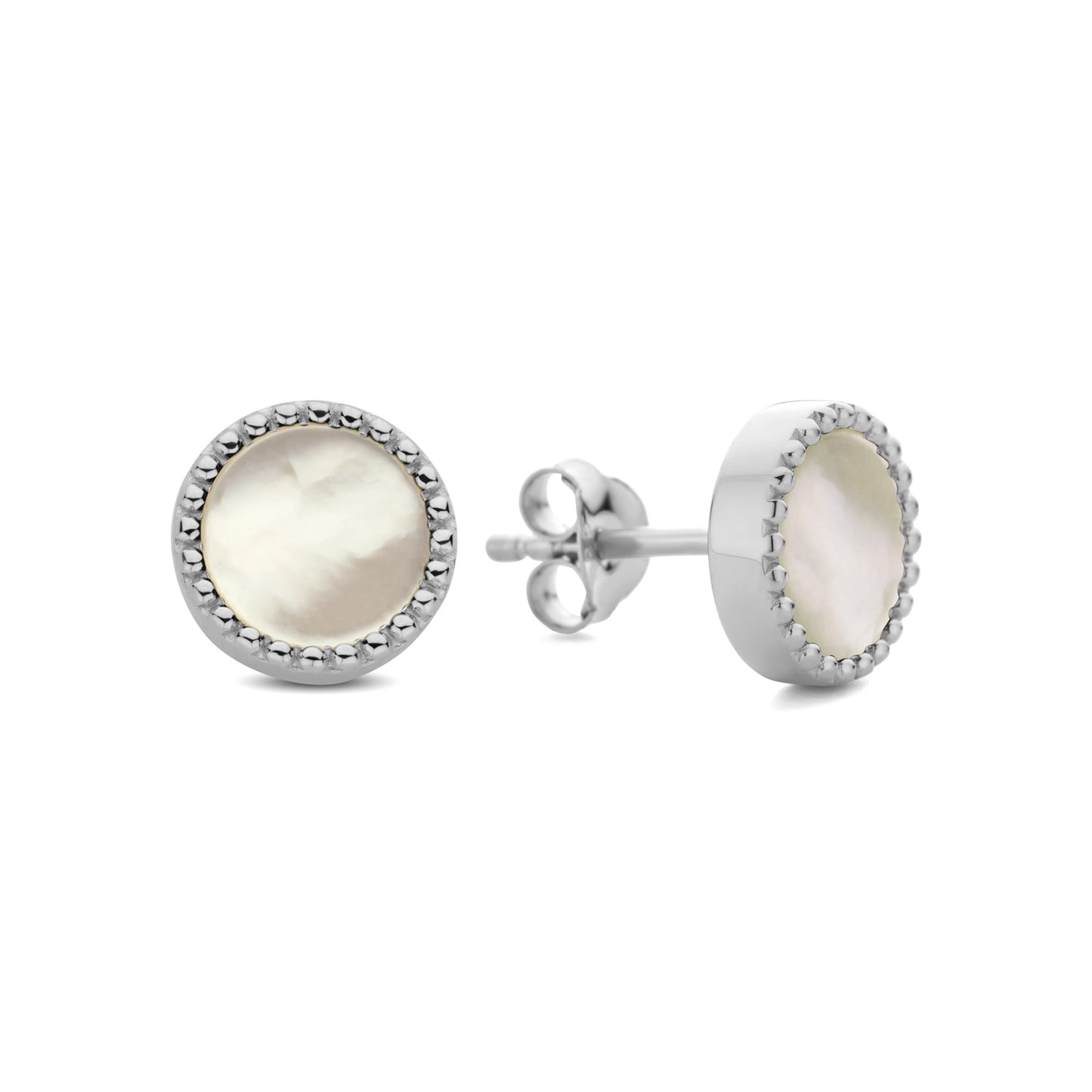 Brioso Cortona Dara 925 sterling silver ear studs with mother of pearl - Parte di Me