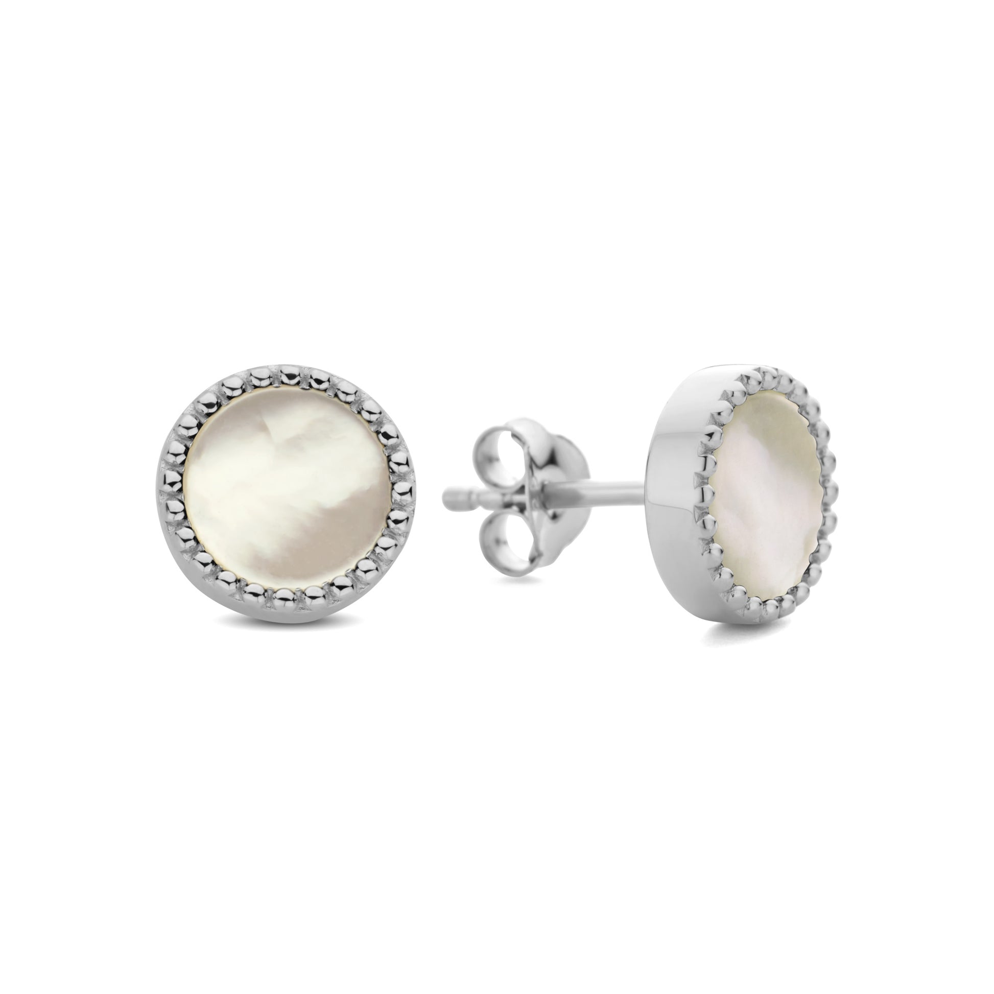 Brioso Cortona Dara 925 sterling silver ear studs with mother of pearl - Parte di Me