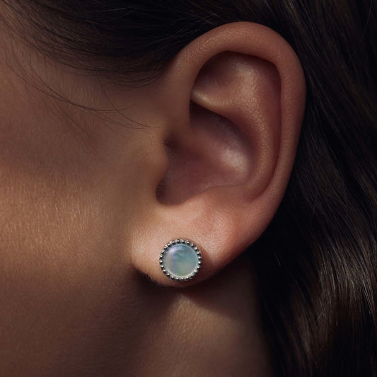 Brioso Cortona Dara 925 sterling silver ear studs with mother of pearl - Parte di Me