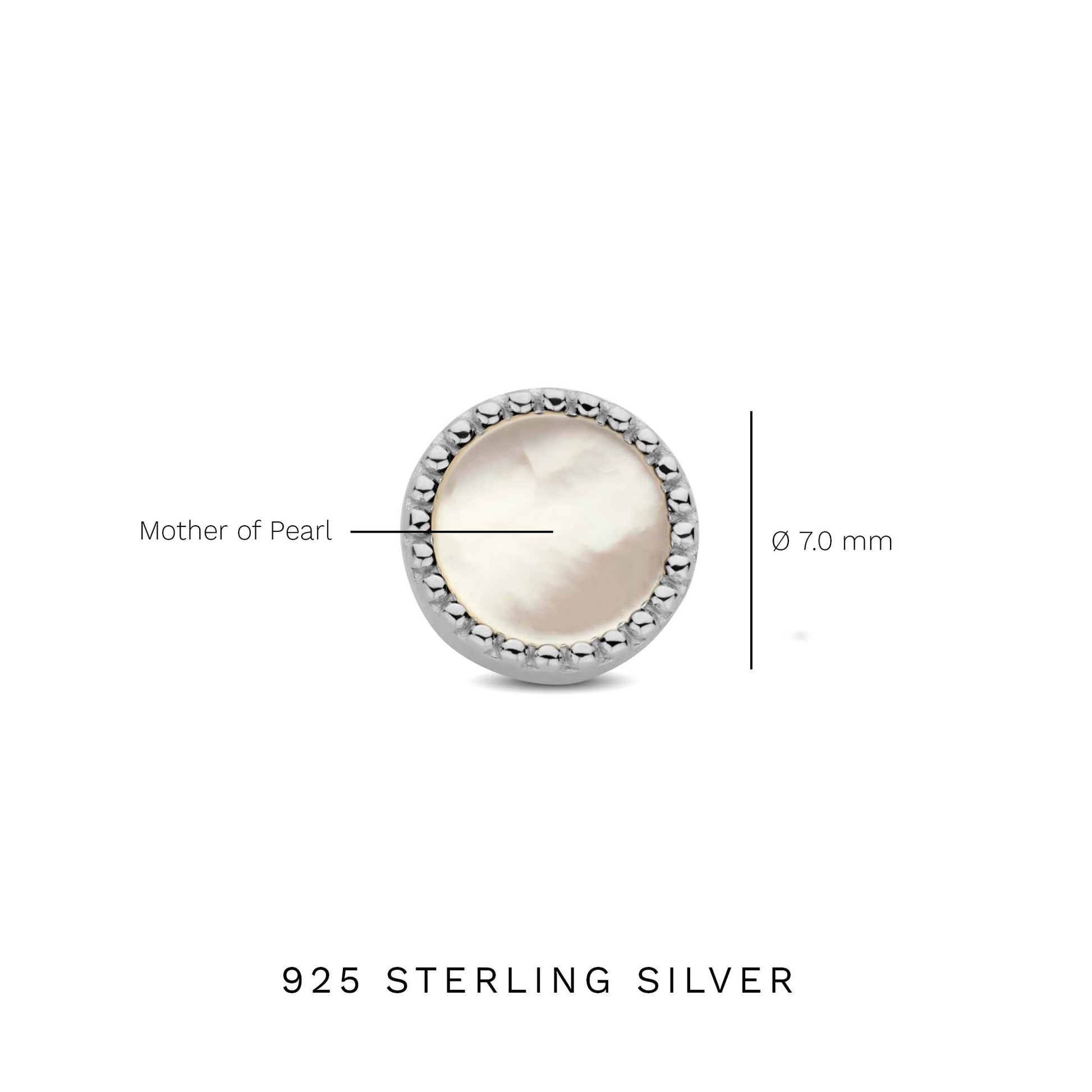 Brioso Cortona Dara 925 sterling silver ear studs with mother of pearl - Parte di Me