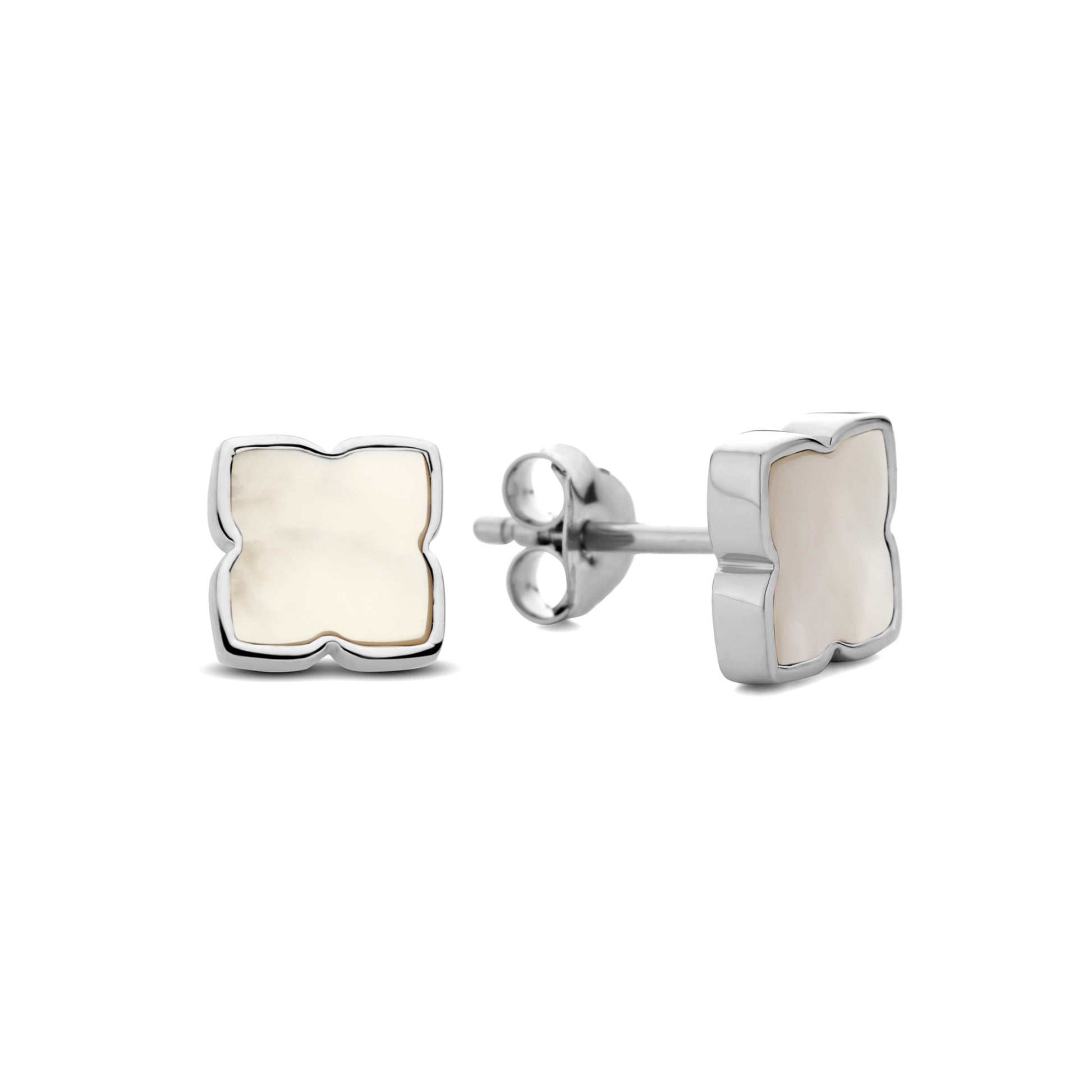 Brioso Cortona Dara 925 sterling silver ear studs with mother of pearl - Parte di Me