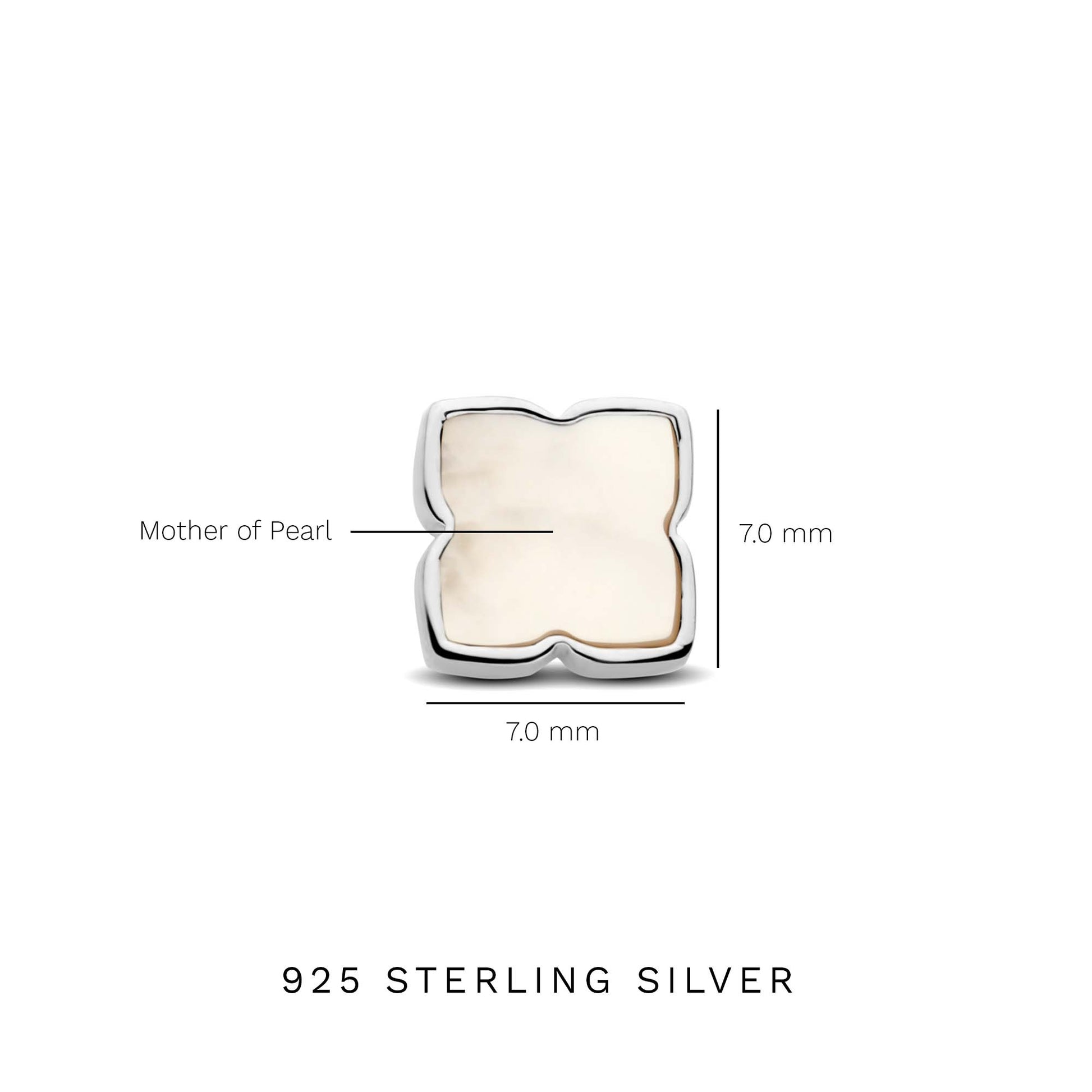 Brioso Cortona Dara 925 sterling silver ear studs with mother of pearl - Parte di Me