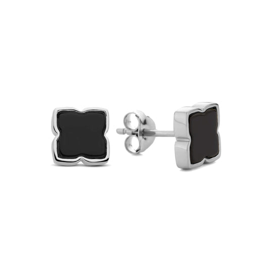 Brioso Cortona Giulia 925 sterling silver ear studs with black onyx - Parte di Me
