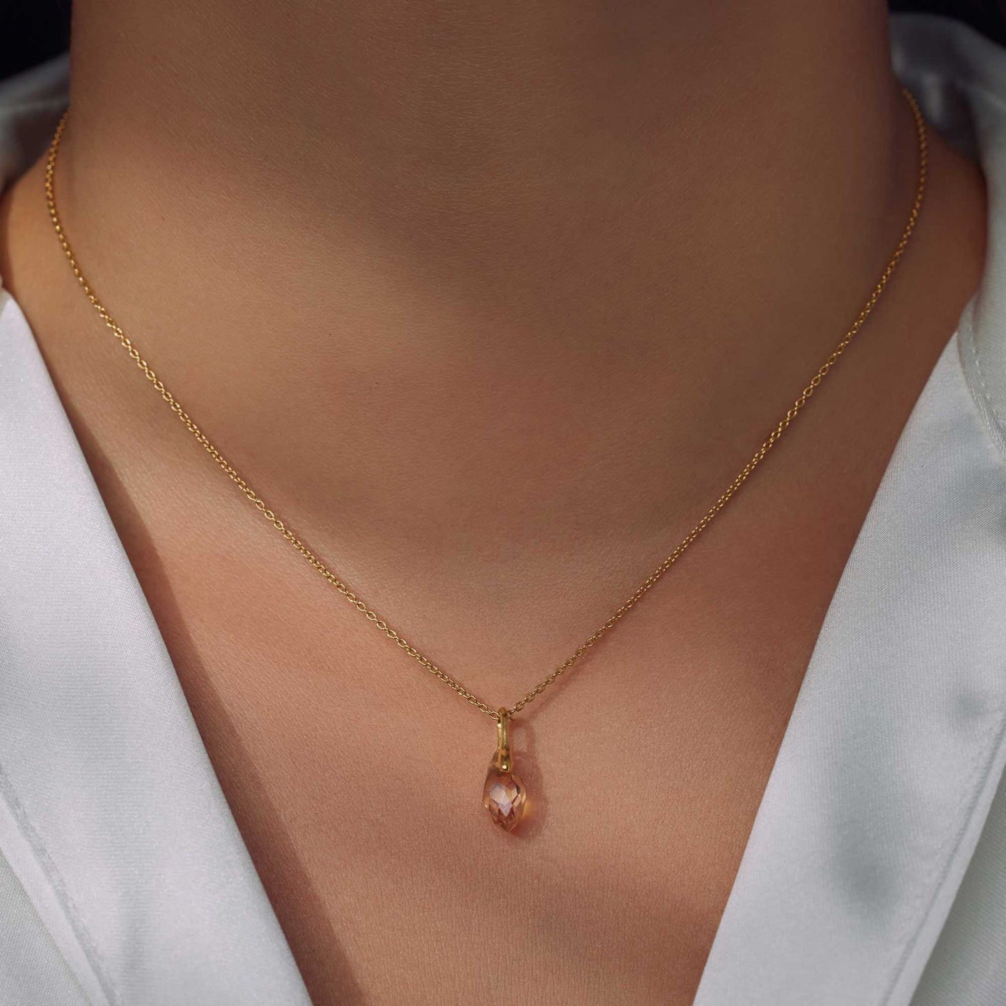 Sorprendimi 925 sterling silver gold plated necklace and drop earrings gift set - Parte di Me
