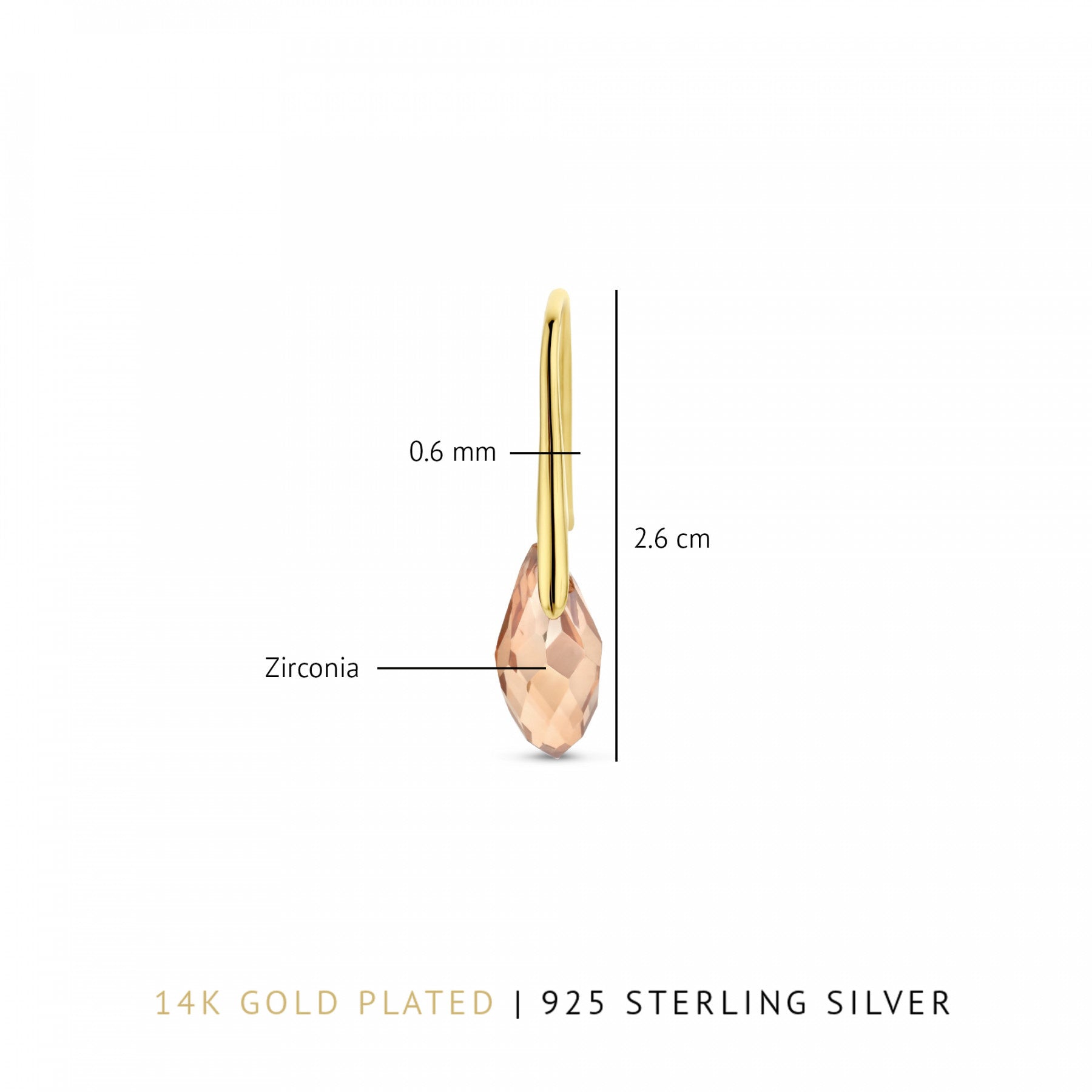 Sorprendimi 925 sterling silver gold plated necklace and drop earrings gift set - Parte di Me