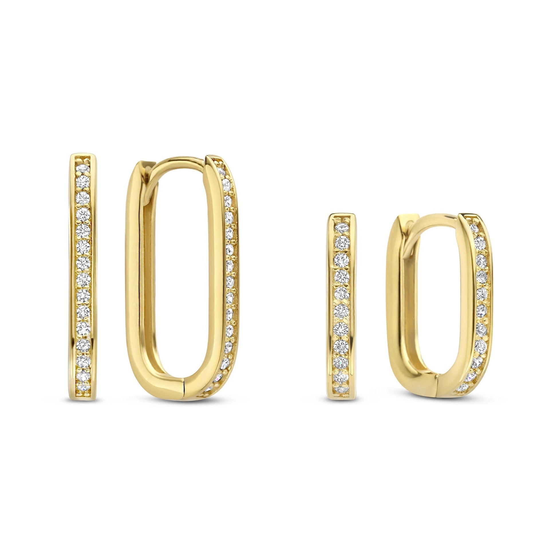 Sorprendimi 925 sterling silver gold plated earrings set with zirconia stones - Parte di Me