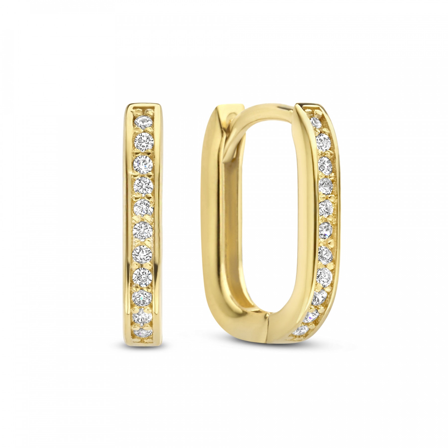 Sorprendimi 925 sterling silver gold plated earrings set with zirconia stones - Parte di Me