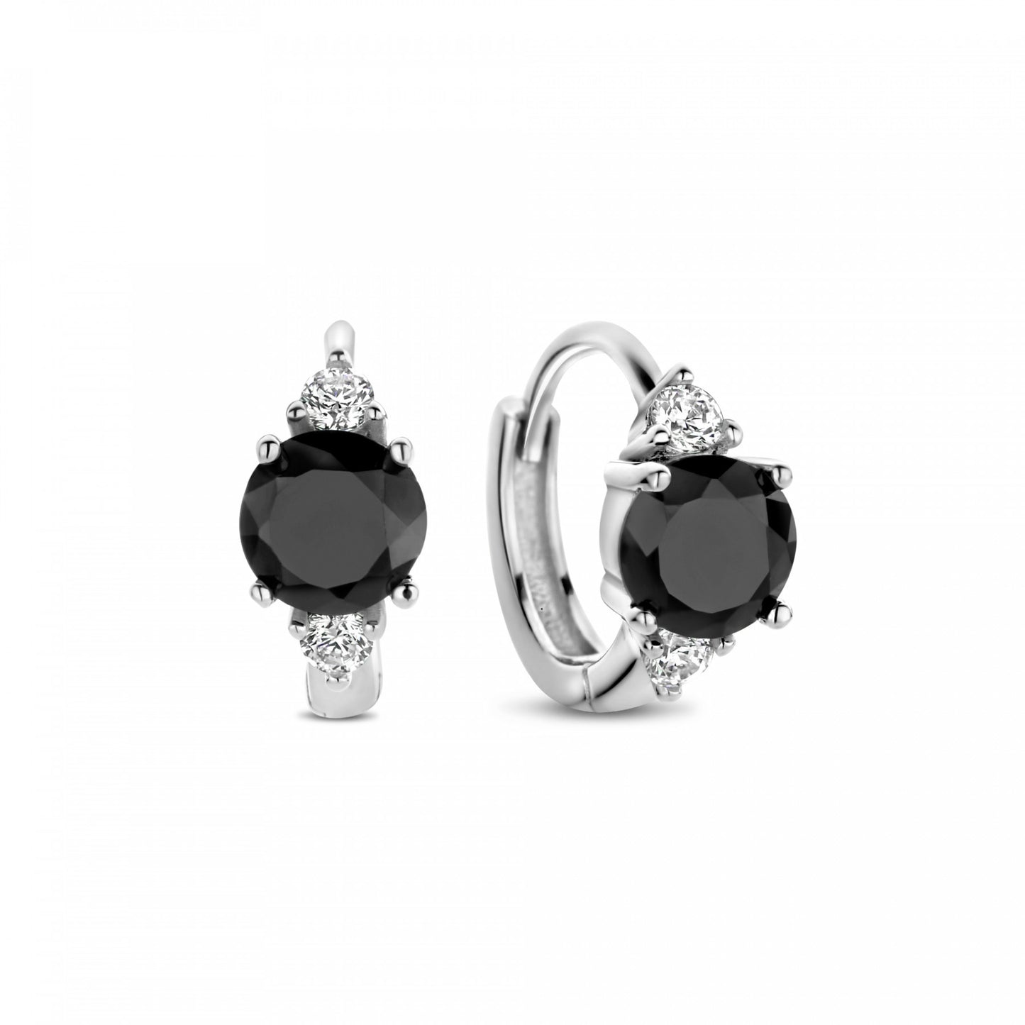 Sorprendimi 925 sterling silver earrings set with black onyx and zirconia stones - Parte di Me