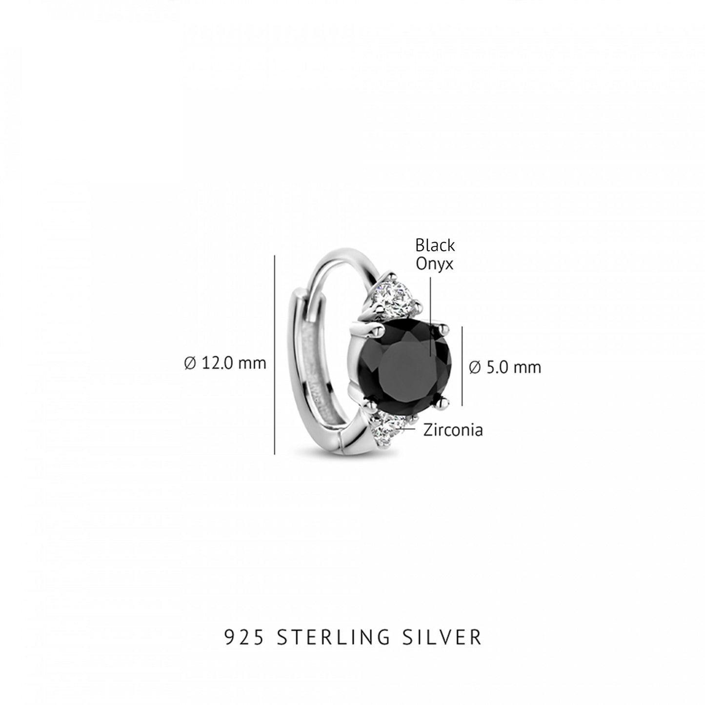 Sorprendimi 925 sterling silver earrings set with black onyx and zirconia stones - Parte di Me